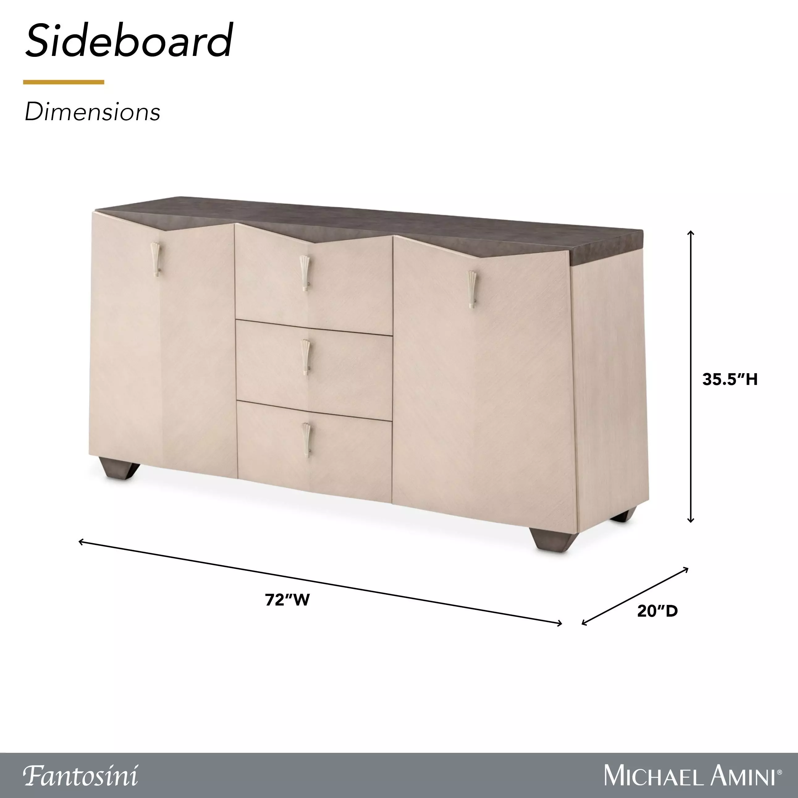 Fantosini Silver Mist 2 Door Sideboard