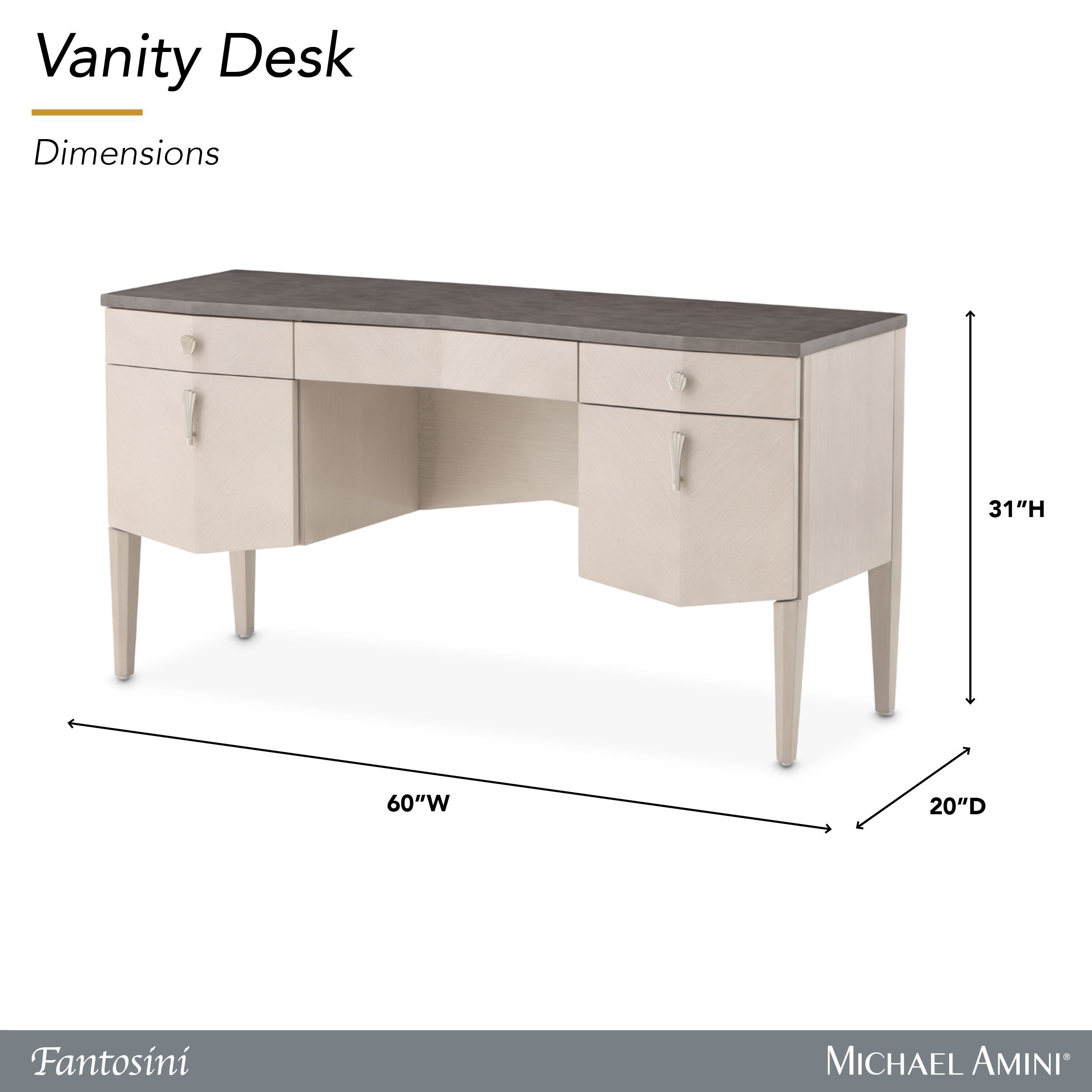 Fantosini Silver Mist Vanity Desk