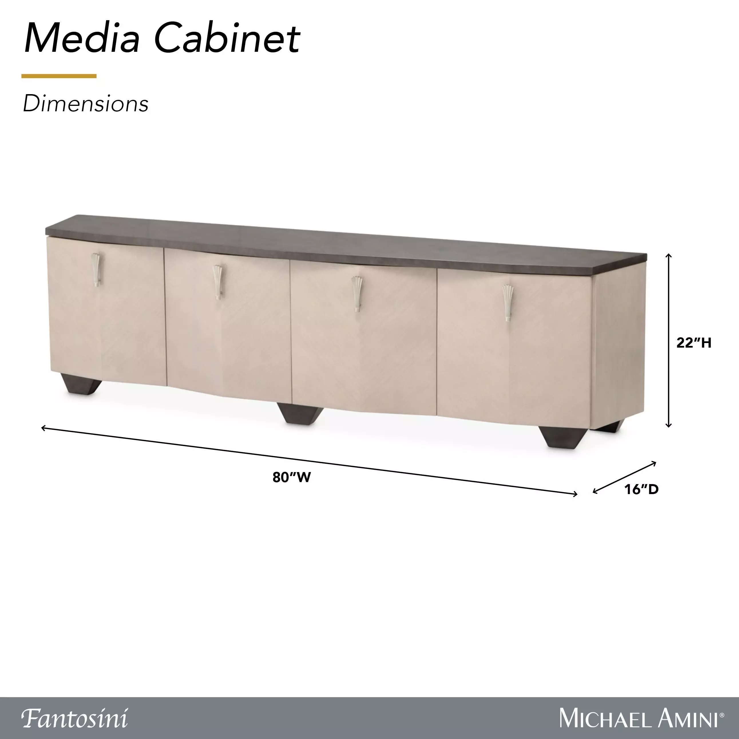 Fantosini Silver Mist 80" TV Stand