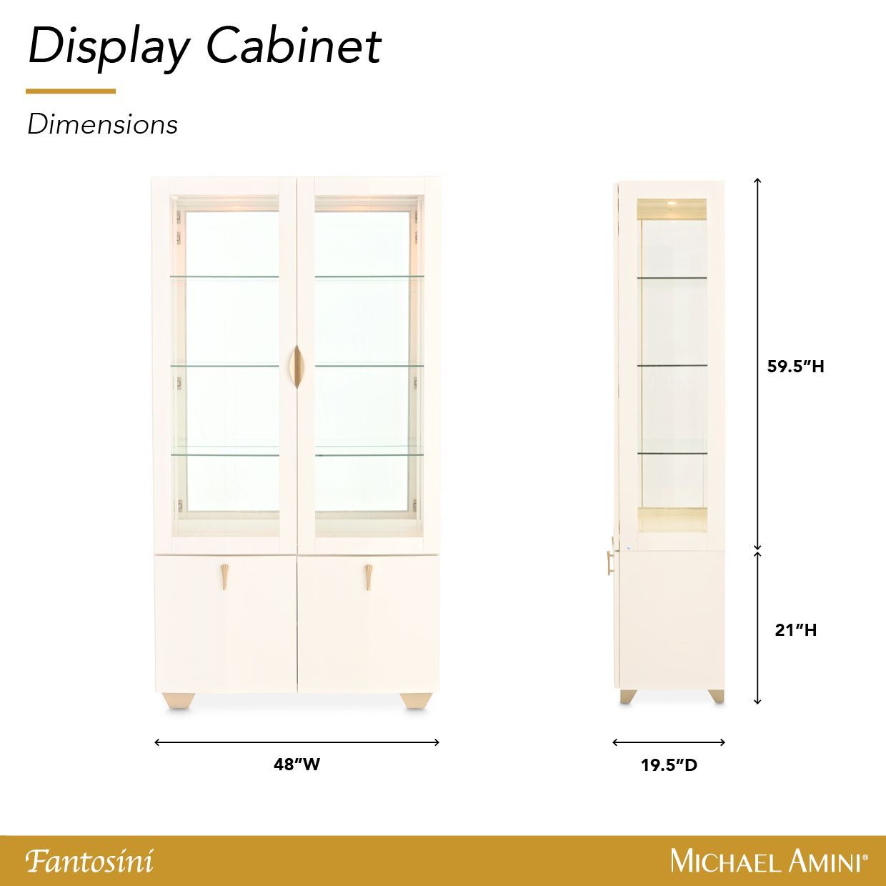Fantosini Creamy Pearl 2 Door Display Cabinet