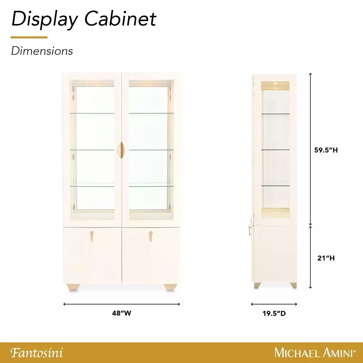 Fantosini Creamy Pearl 2 Door Display Cabinet