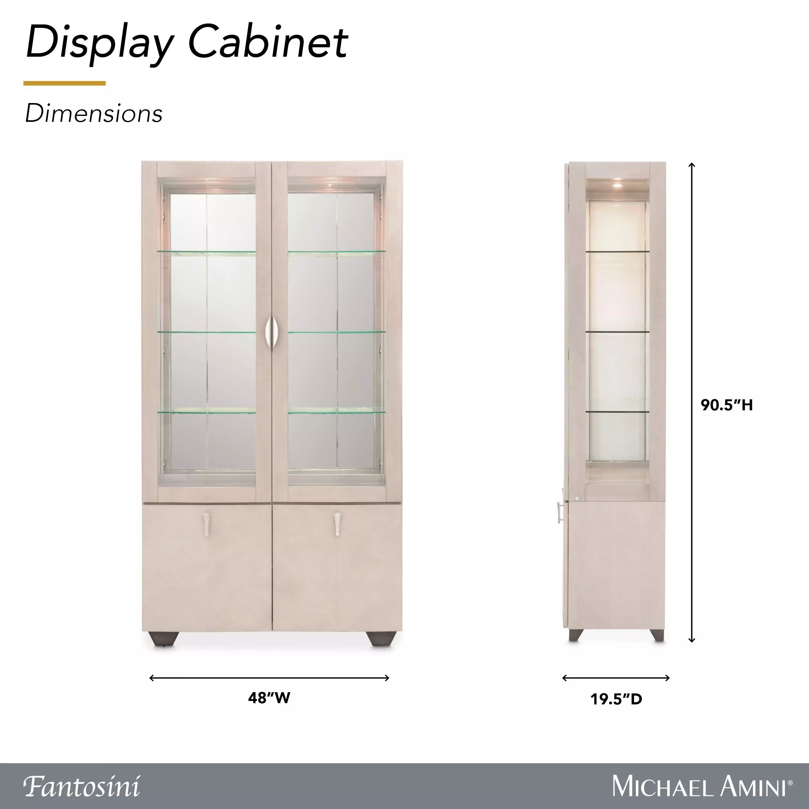 Fantosini Silver Mist 2 Door Display Cabinet