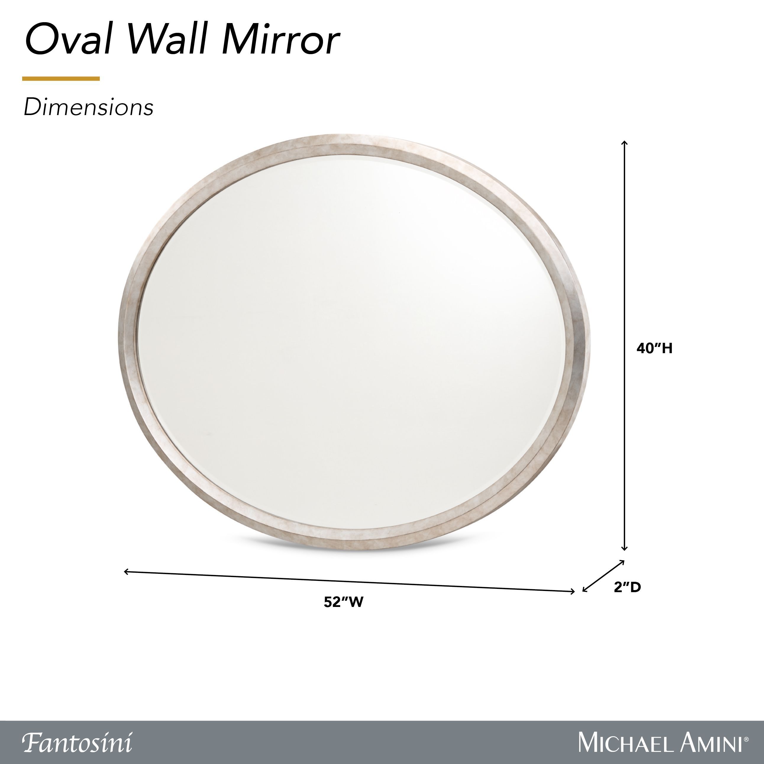 Fantosini Silver Oval Wall Mirror