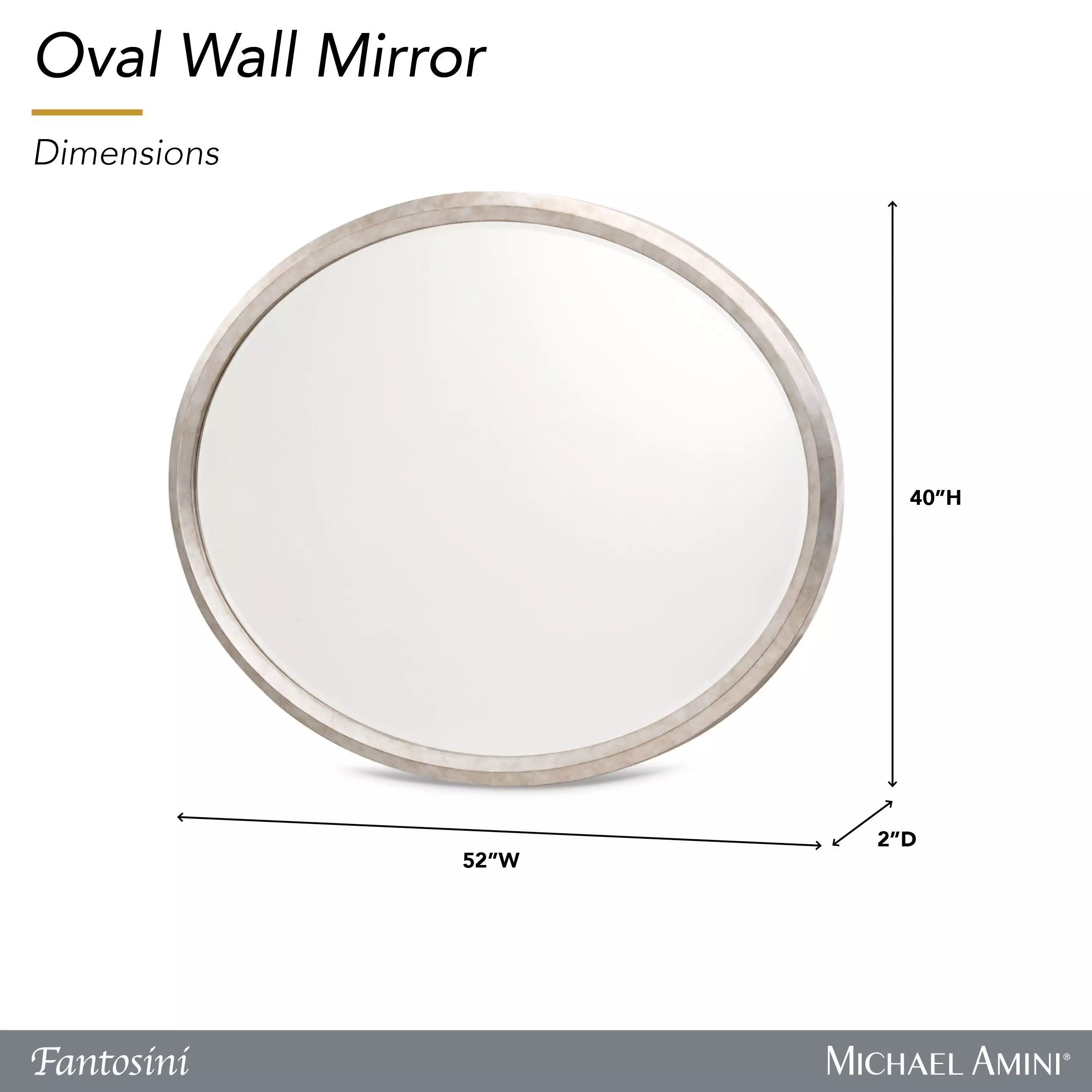 Fantosini Silver Oval Wall Mirror