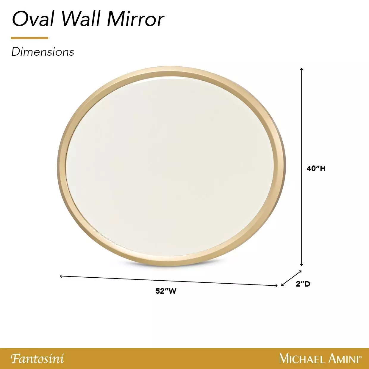 Fantosini Gold Oval Wall Mirror