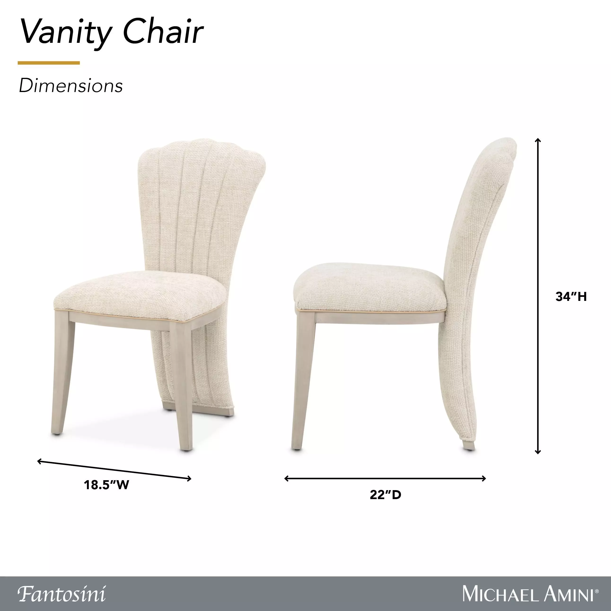 Fantosini Cappuccino Upholstered Vanity Chair