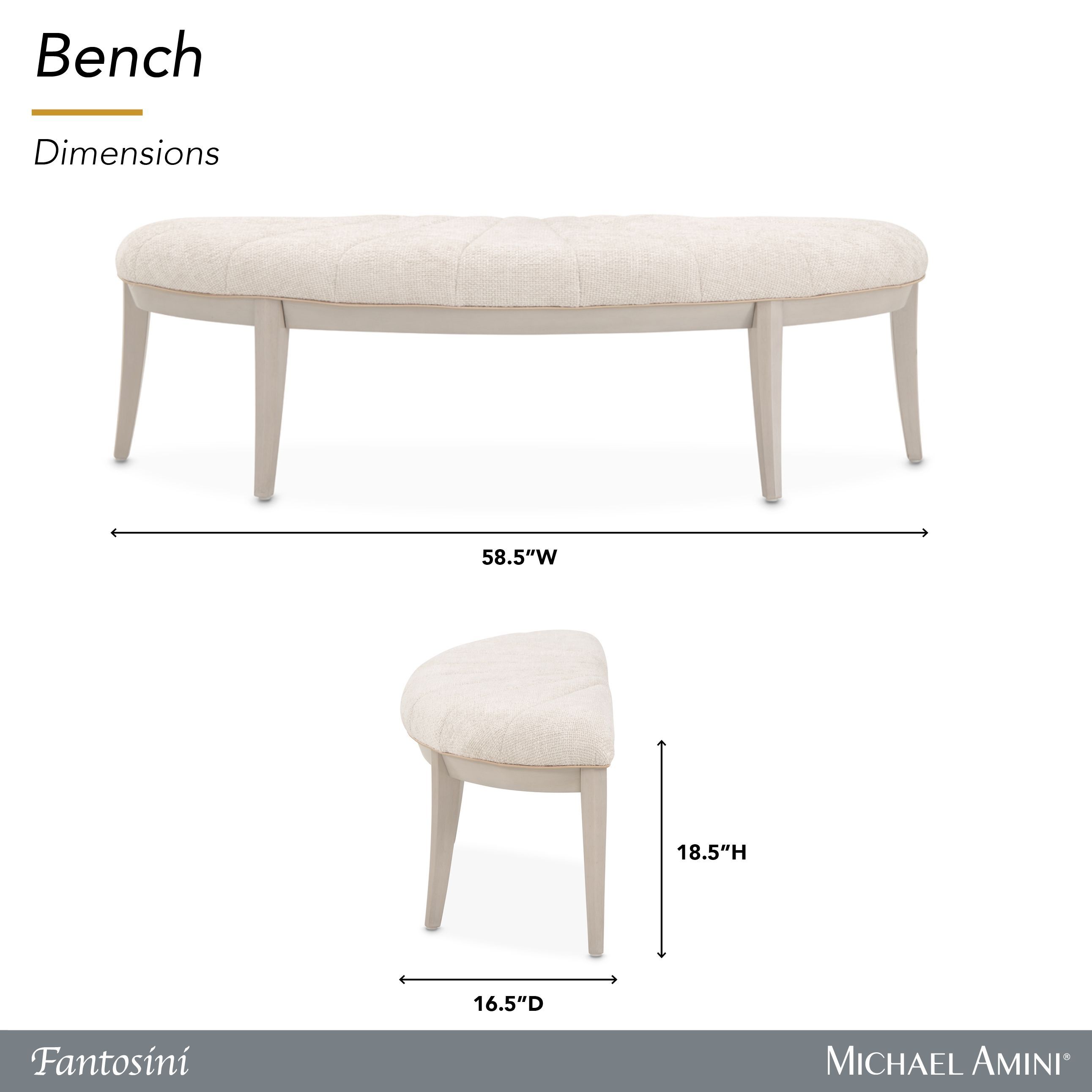 Fantosini Cappuccino Upholstered 59" Bed Bench