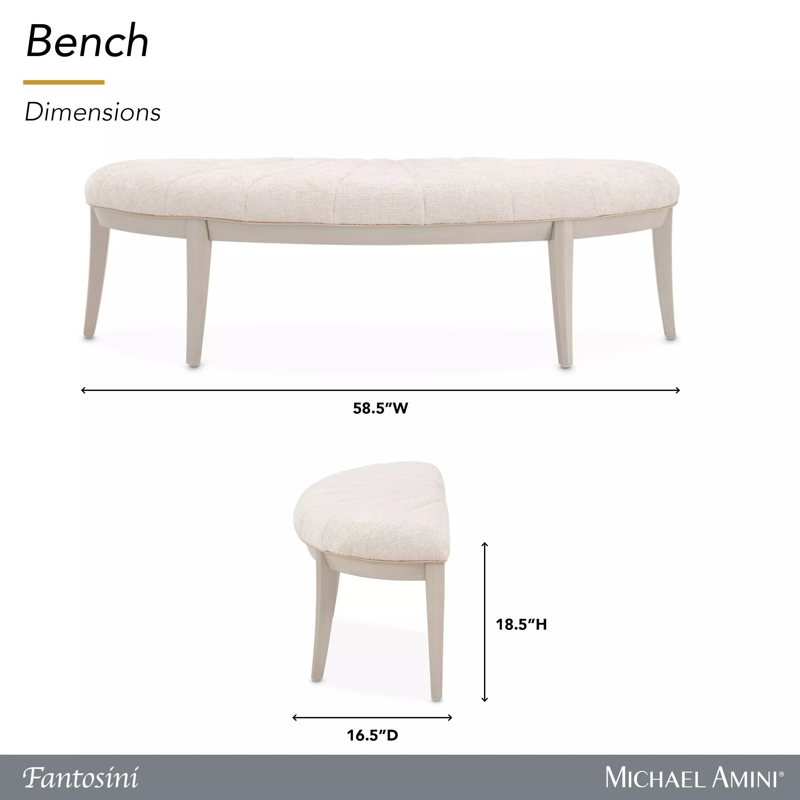 Fantosini Cappuccino Upholstered 59" Bed Bench