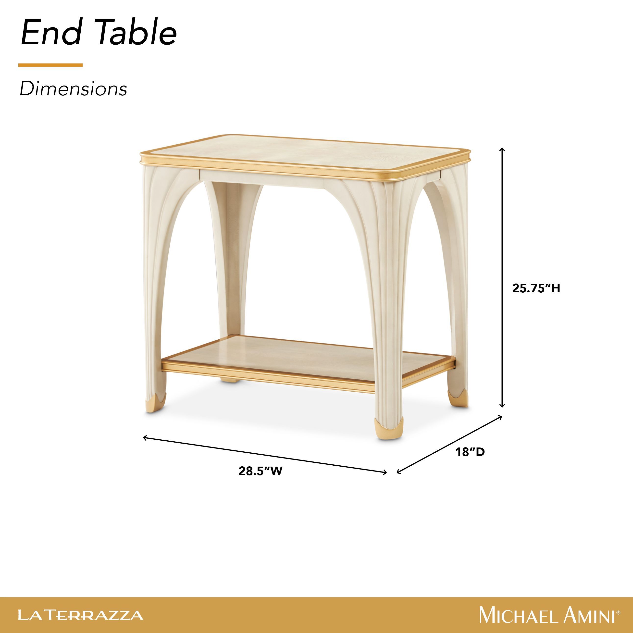 La Terrazza Silver Mist Rectangular End Table