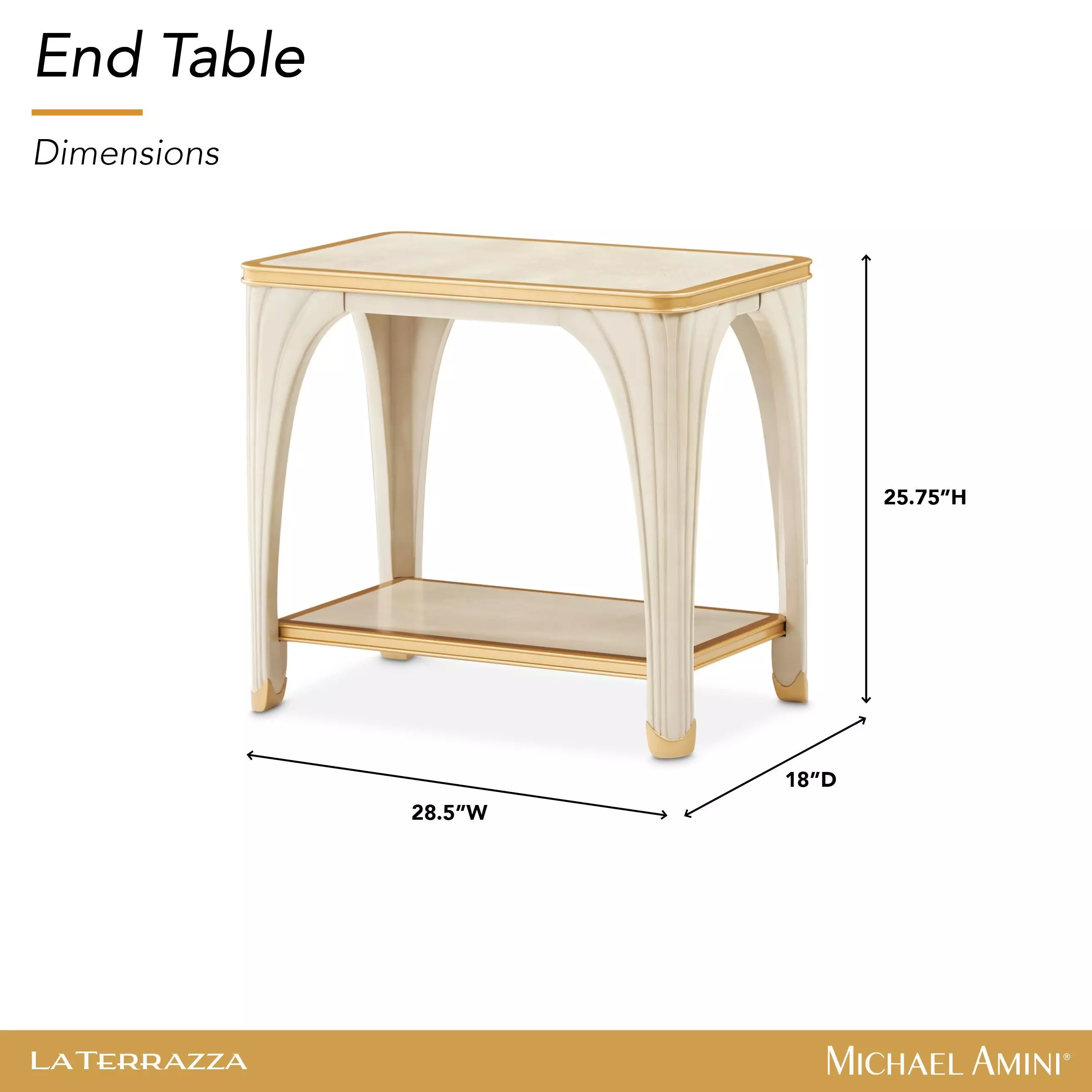 La Terrazza Silver Mist Rectangular End Table