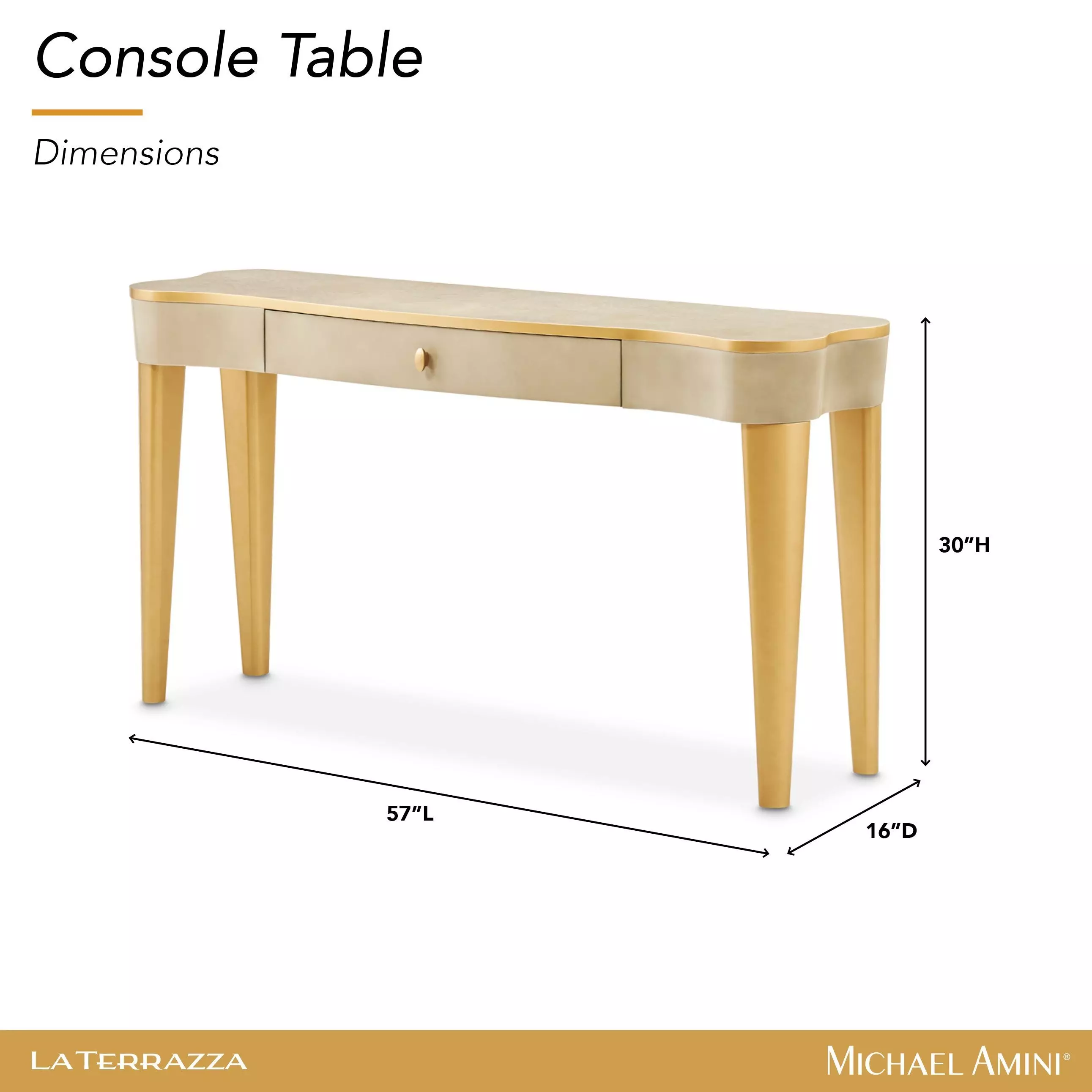 La Terrazza Silver Mist Rectangular Console Table