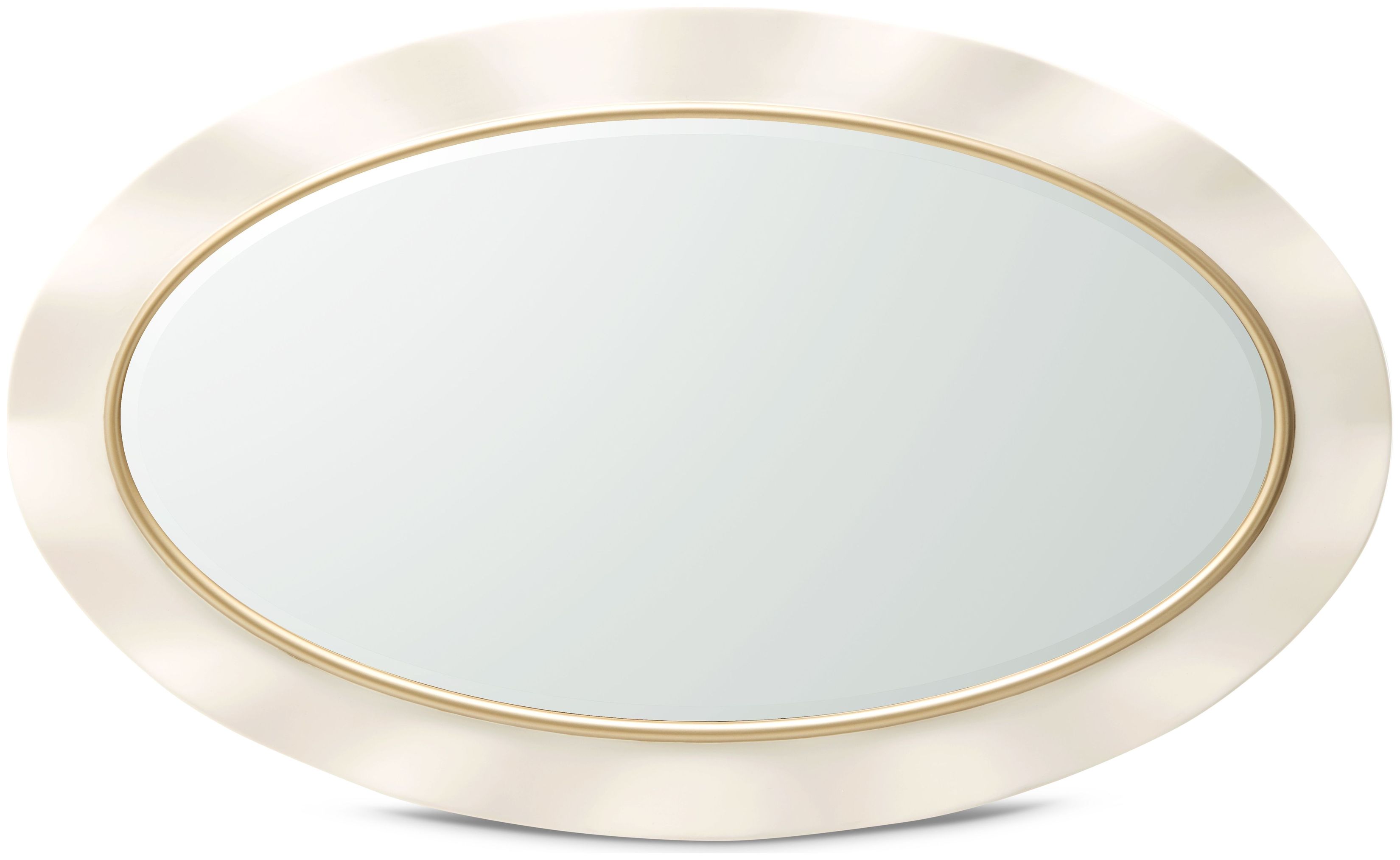 La Terrazza Creamy Pearl Oval Wall Mirror from Michael Amini
