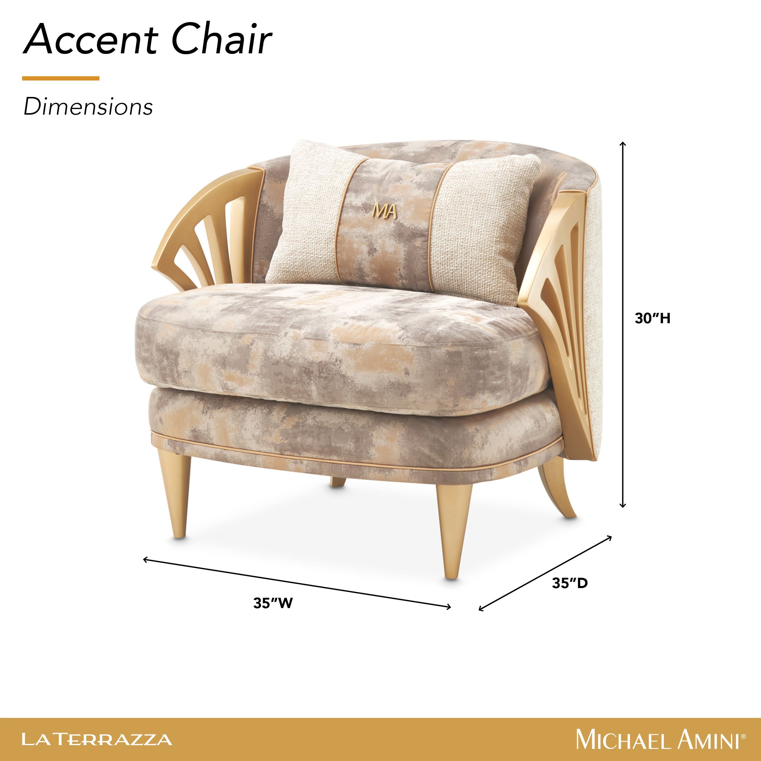 La Terrazza Light Champagne and Cappuccino Accent Chair