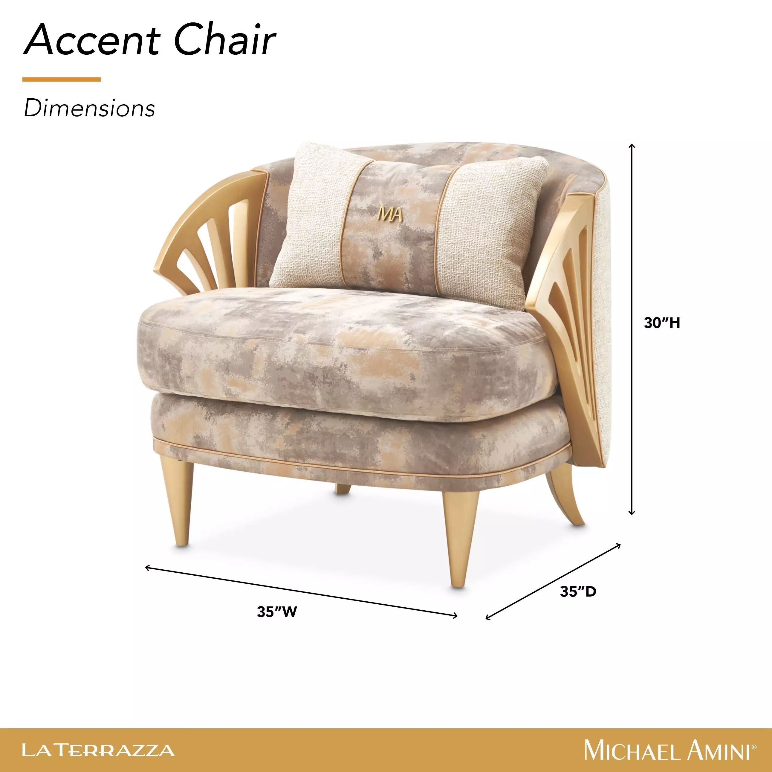 La Terrazza Light Champagne and Cappuccino Accent Chair