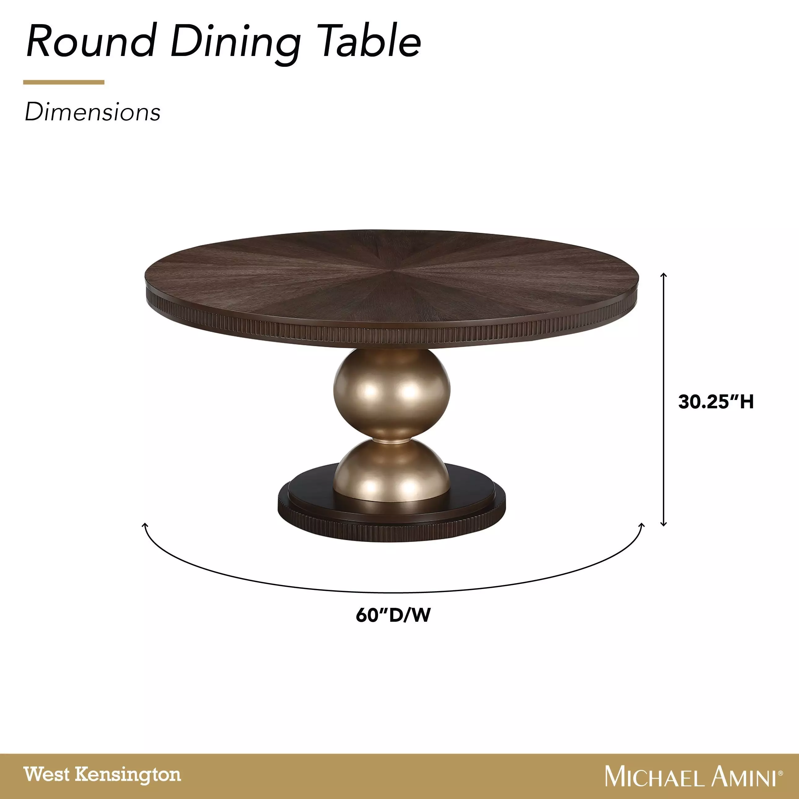 West Kensington Medium Espresso 60" Round Dining Table