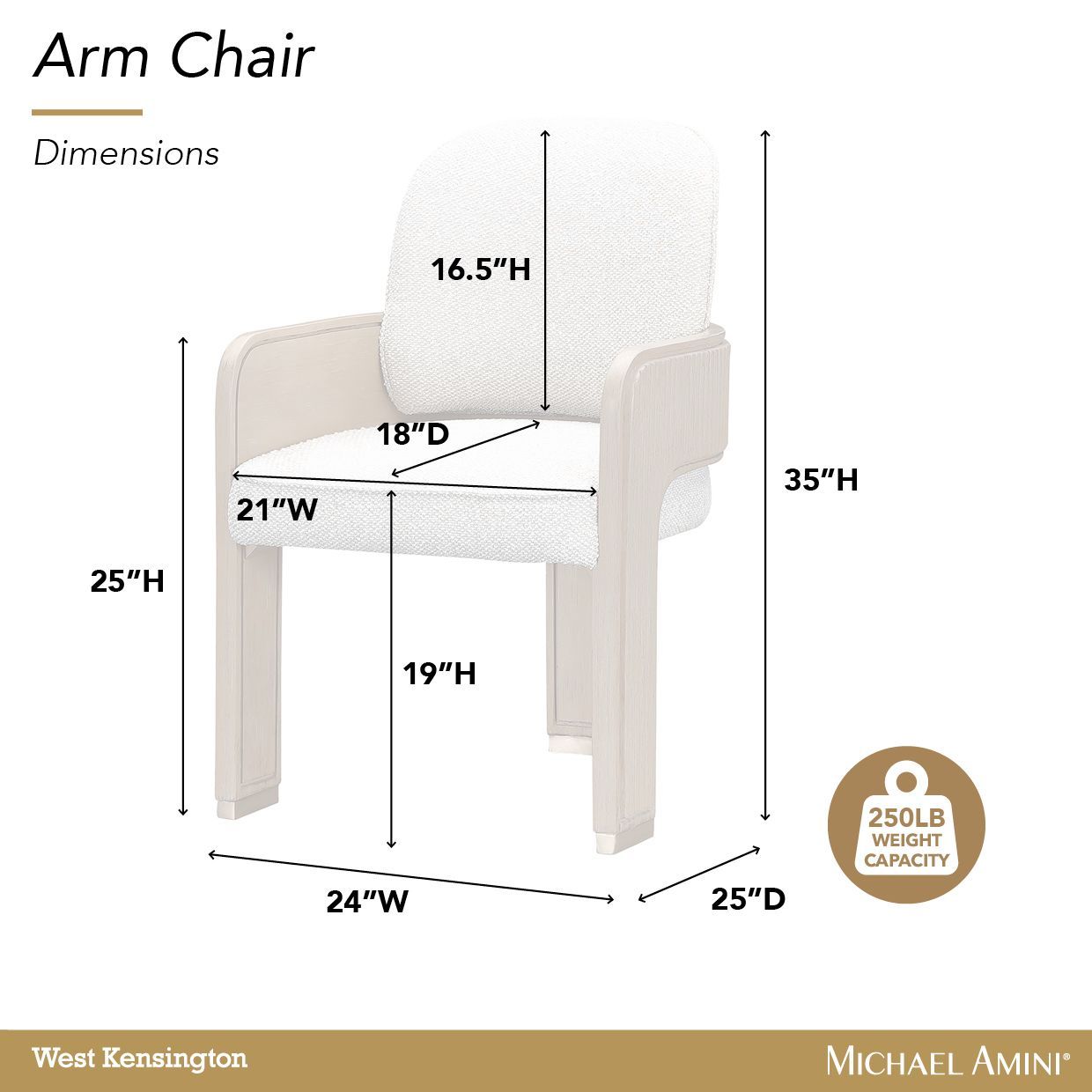 West Kensington Buff and Sea Salt Caramel Upholstered Dining Arm Chair