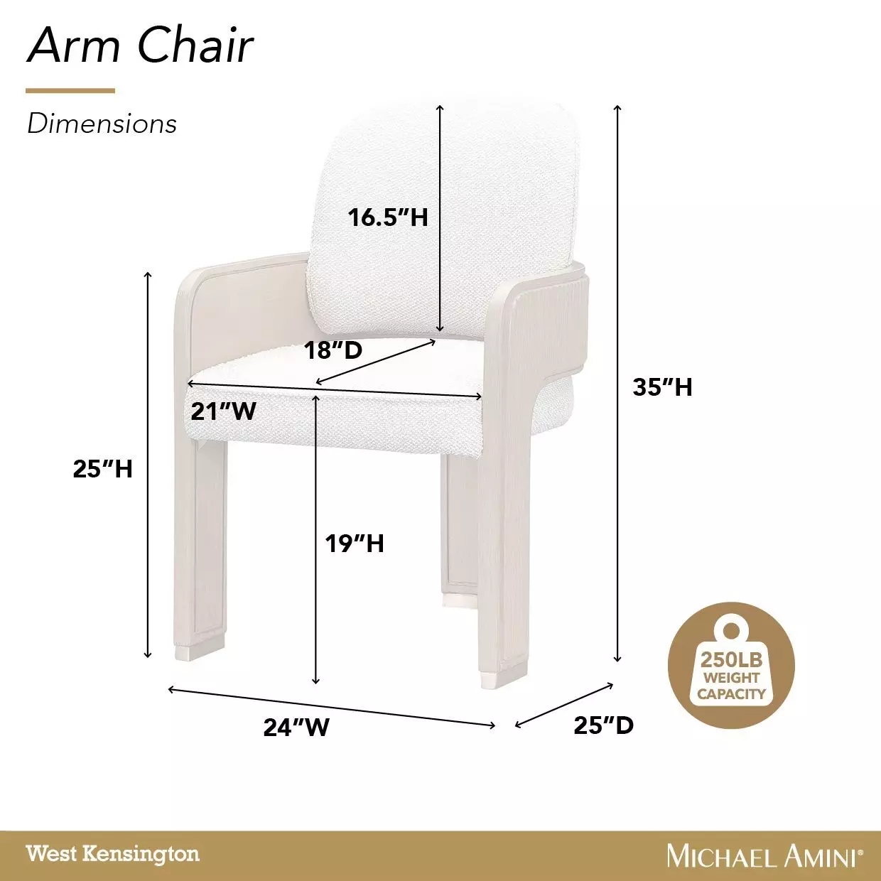 West Kensington Buff and Sea Salt Caramel Upholstered Dining Arm Chair