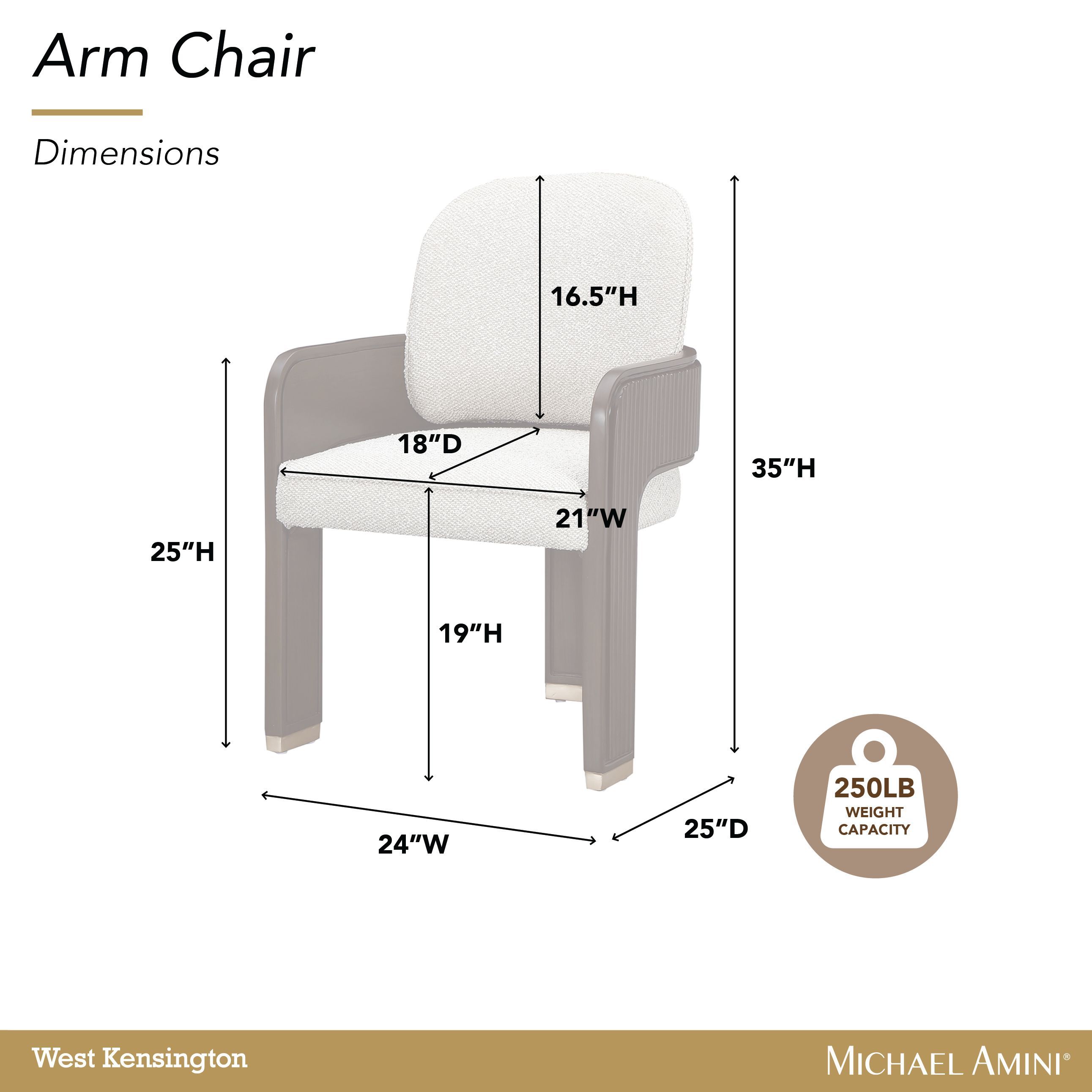 West Kensington Buff and Medium Espresso Upholstered Dining Arm Chair