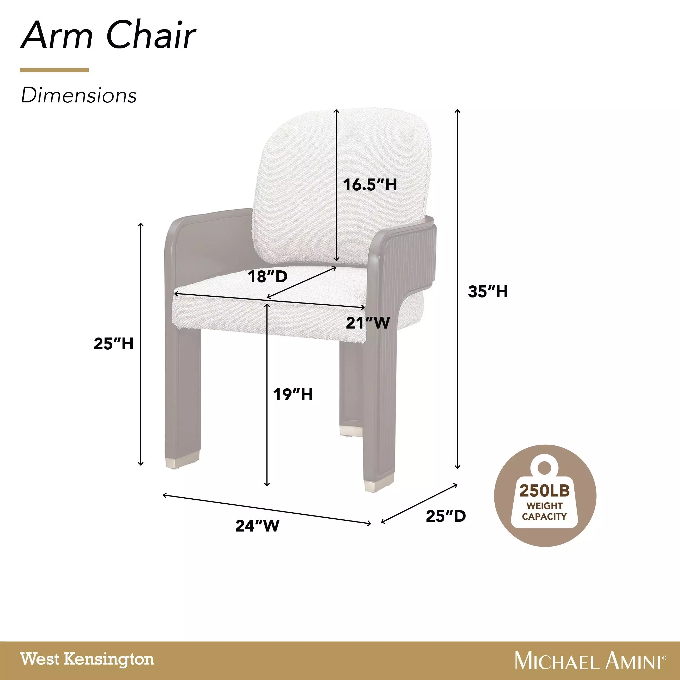 West Kensington Buff and Medium Espresso Upholstered Dining Arm Chair