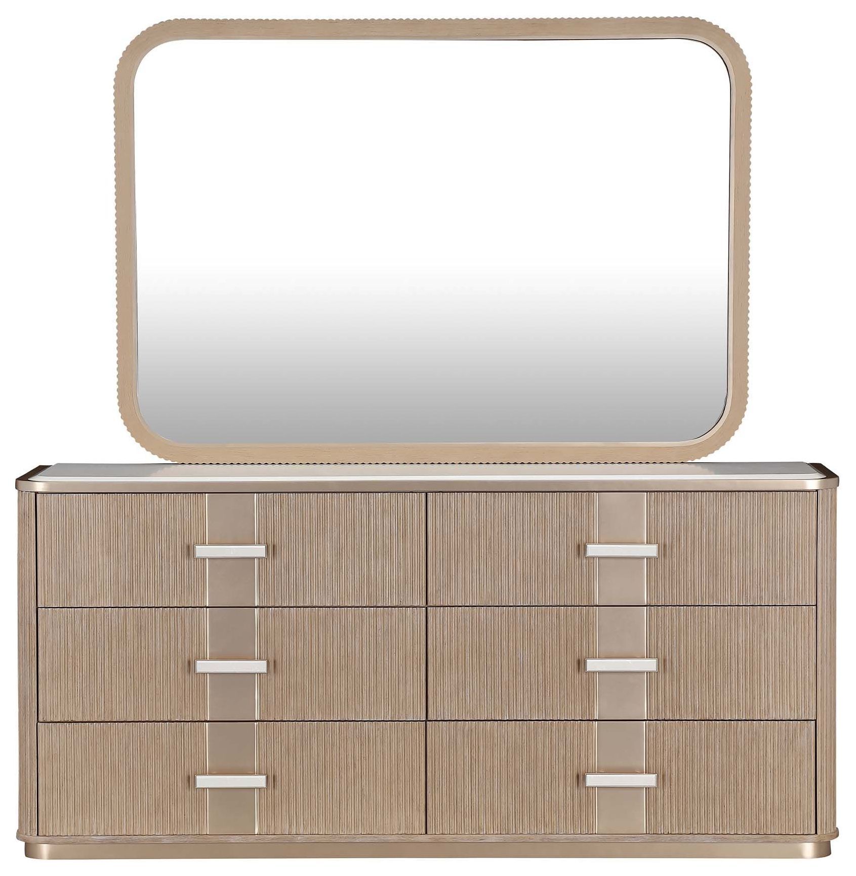 West Kensington Sea Salt Caramel 6 Drawer Dresser with Mirror and