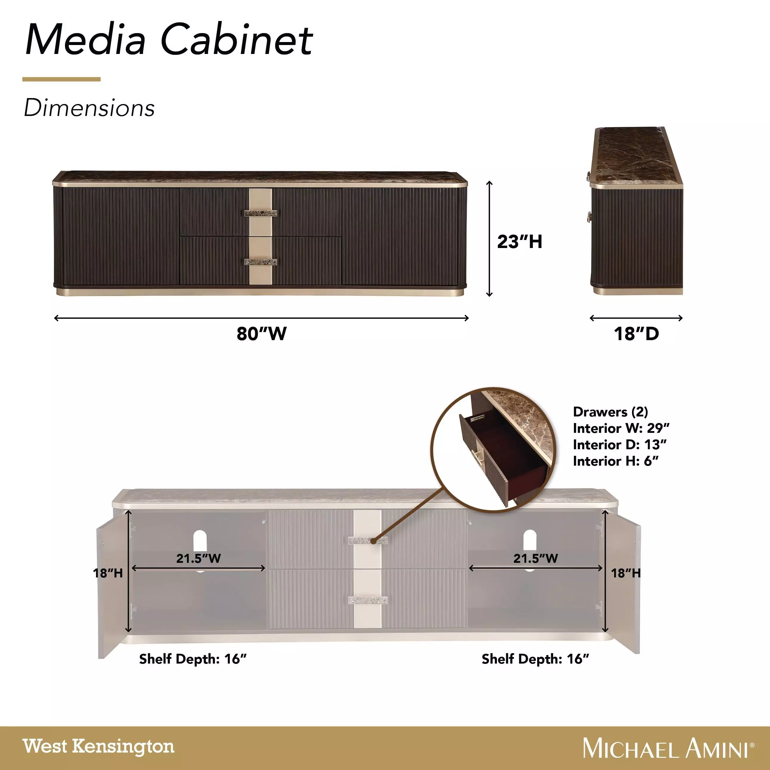 West Kensington Medium Espresso 80" TV Stand