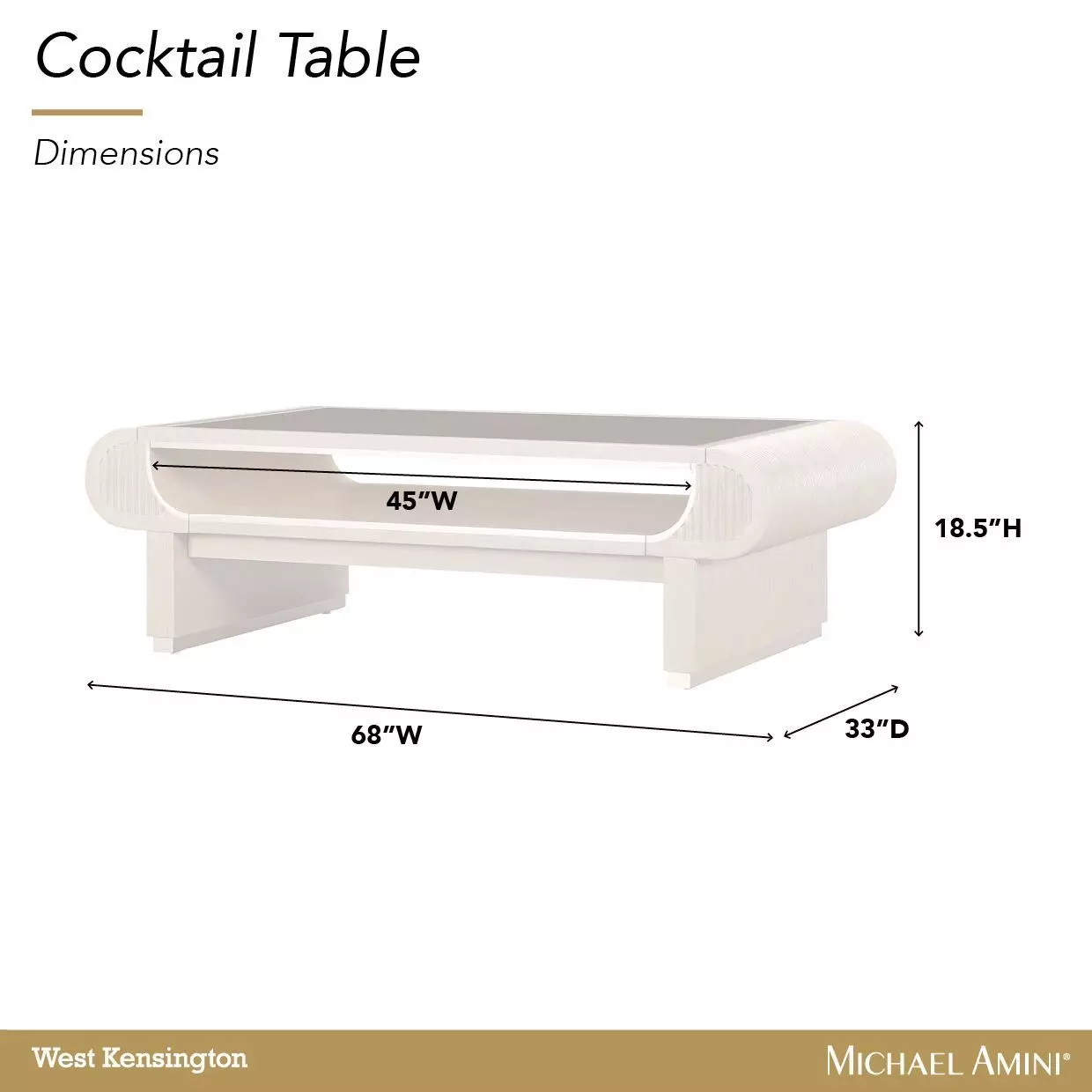 West Kensington Sea Salt Caramel Rectangular Cocktail Table