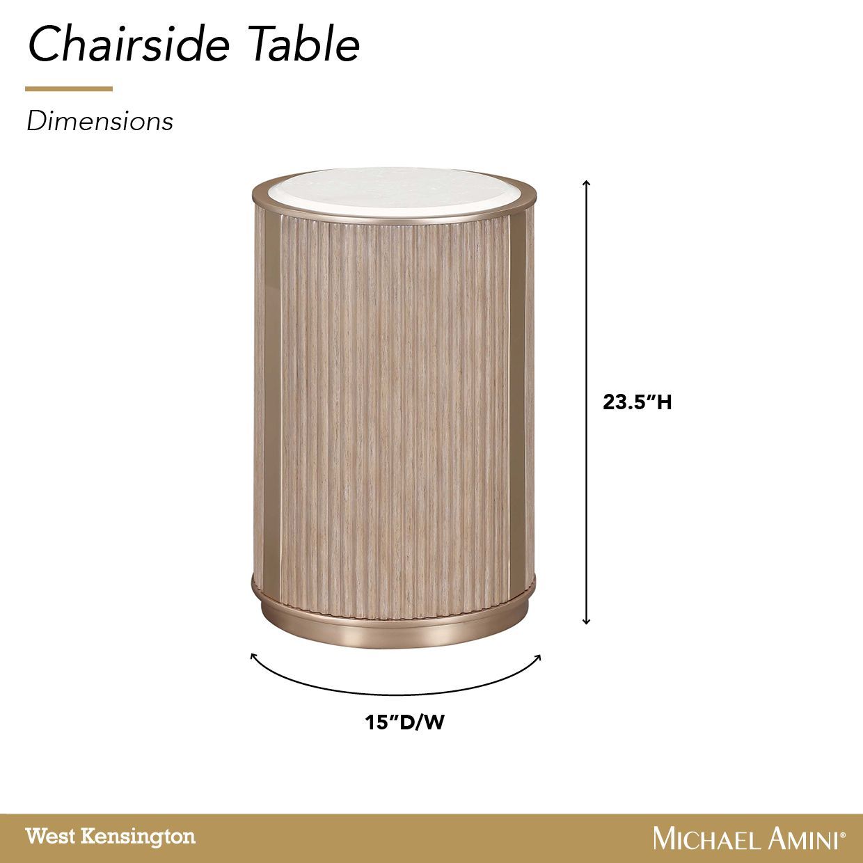 West Kensington Sea Salt Caramel Round Chairside Table