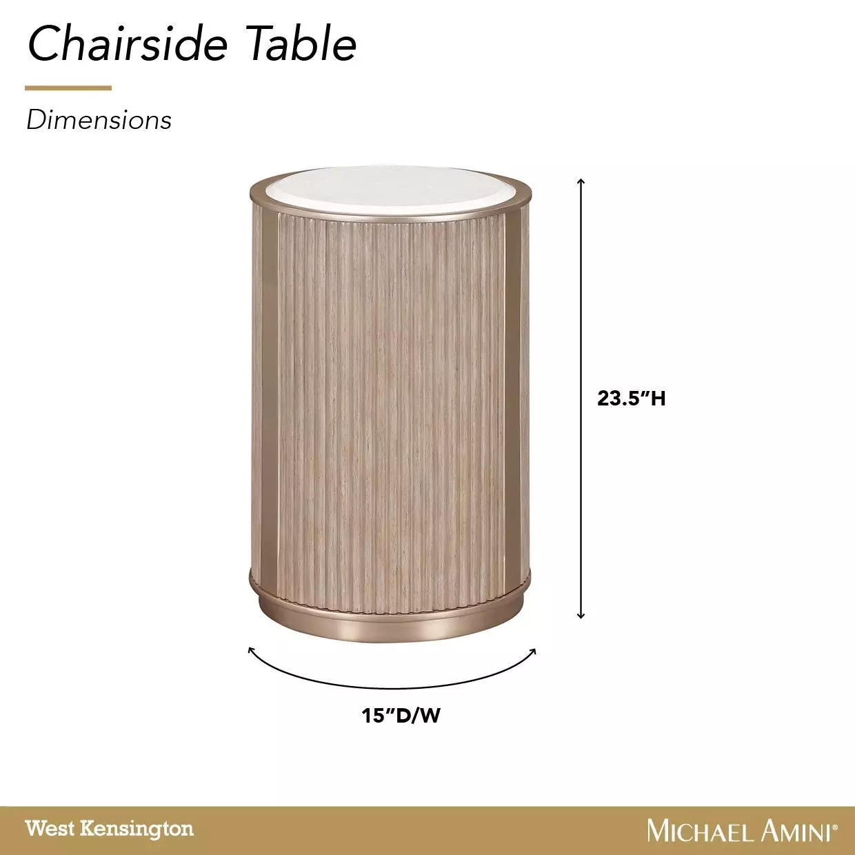 West Kensington Sea Salt Caramel Round Chairside Table
