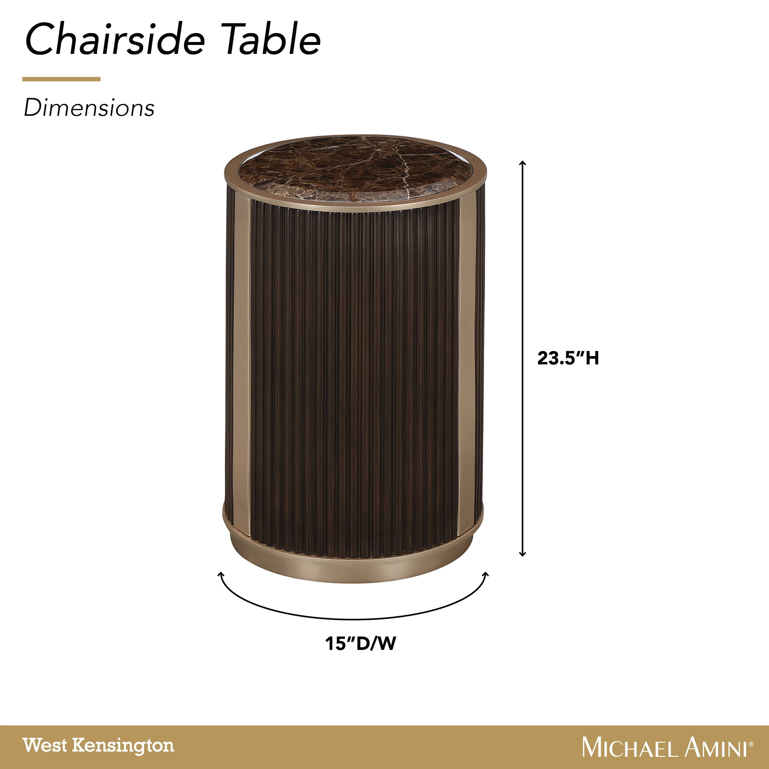 West Kensington Medium Espresso Round Chairside Table