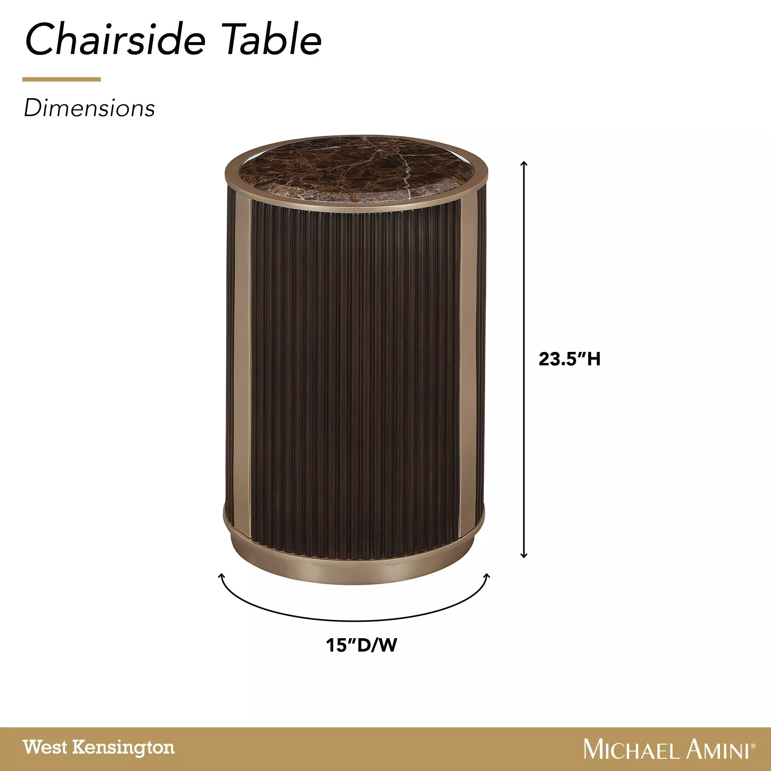 West Kensington Medium Espresso Round Chairside Table