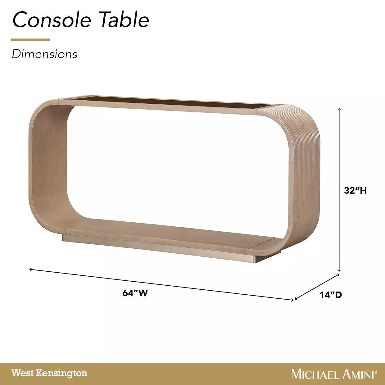 West Kensington Sea Salt Caramel Rectangular Console Table