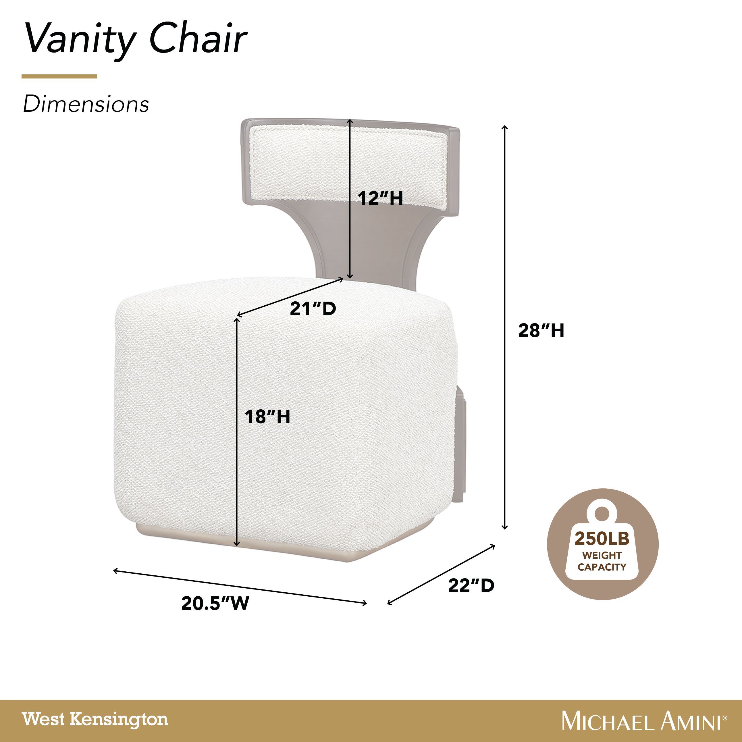 West Kensington Buff and Medium Espresso Upholstered Vanity Chair