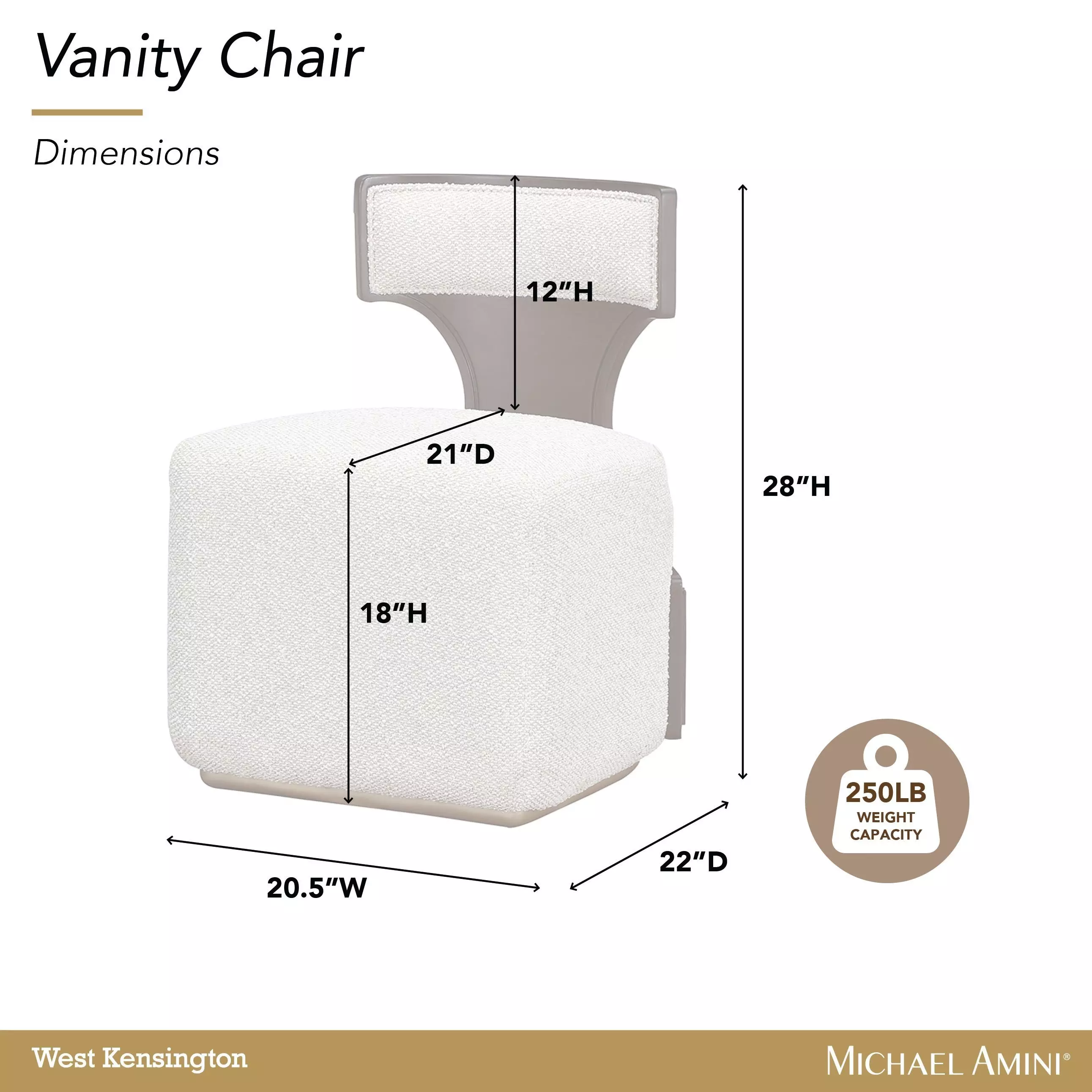 West Kensington Buff and Medium Espresso Upholstered Vanity Chair