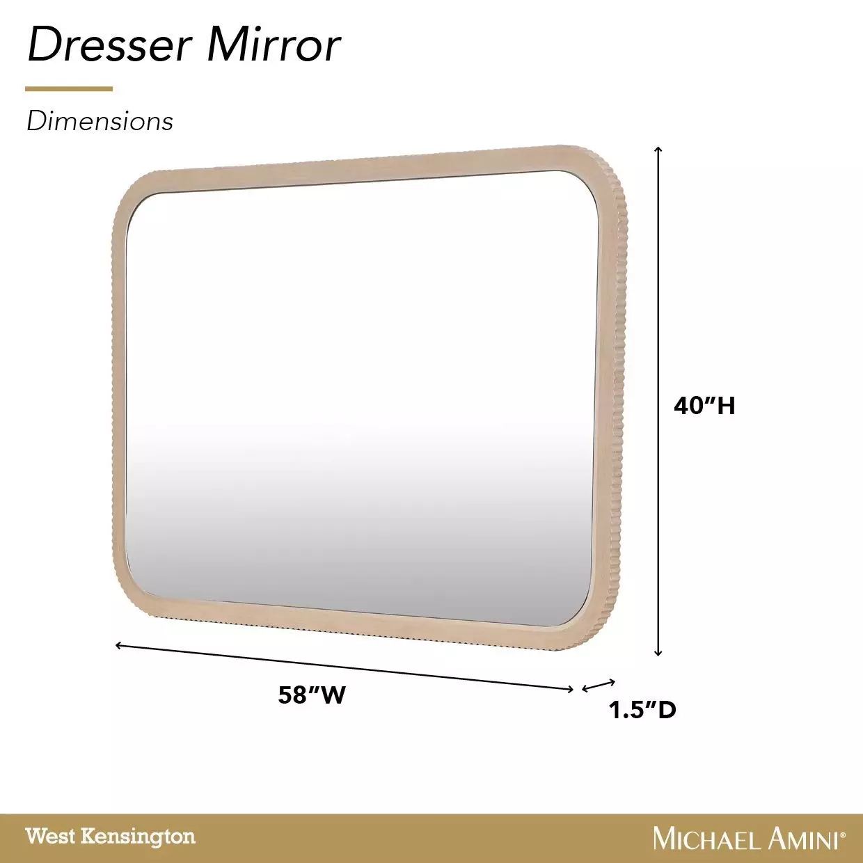 West Kensington Sea Salt Caramel Rectangular Dresser Mirror