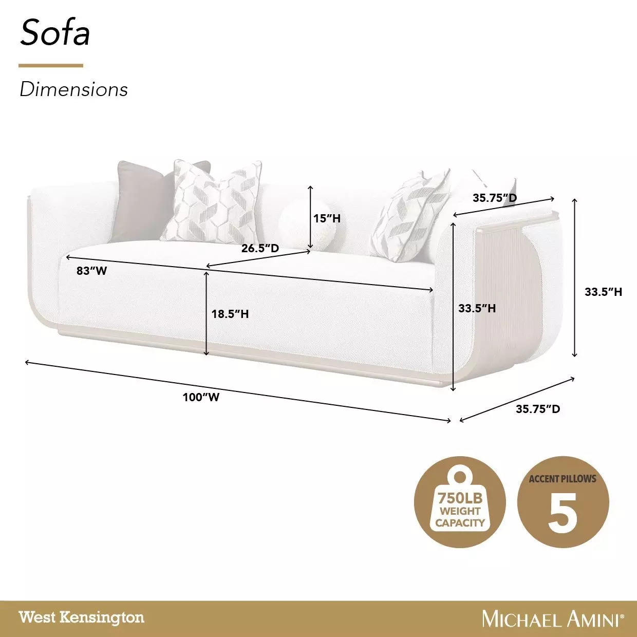 West Kensington Buff and Sea Salt Caramel 101" Sofa