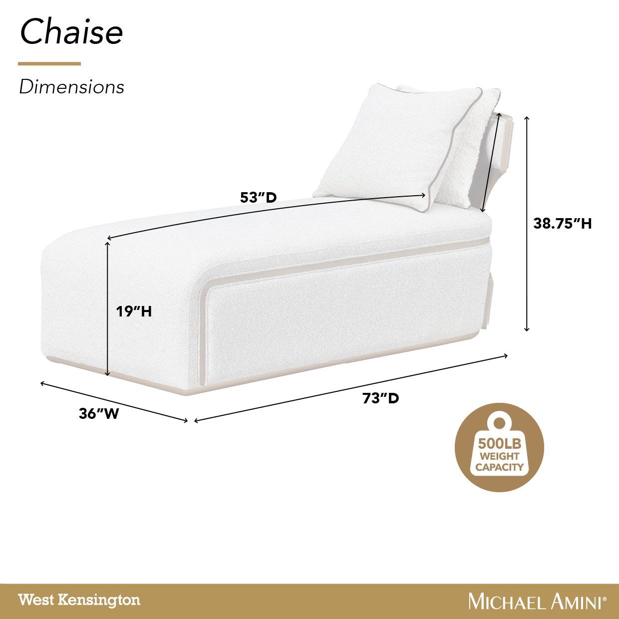 West Kensington Buff and Sea Salt Caramel 73" Chaise