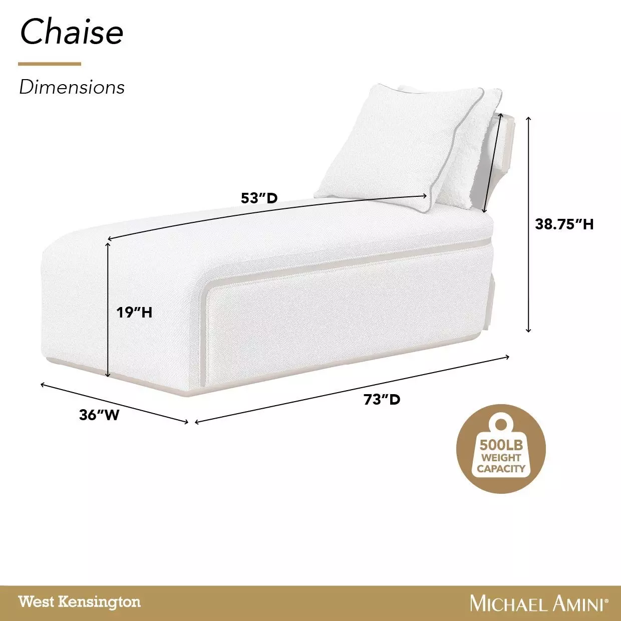 West Kensington Buff and Sea Salt Caramel 30" Chaise