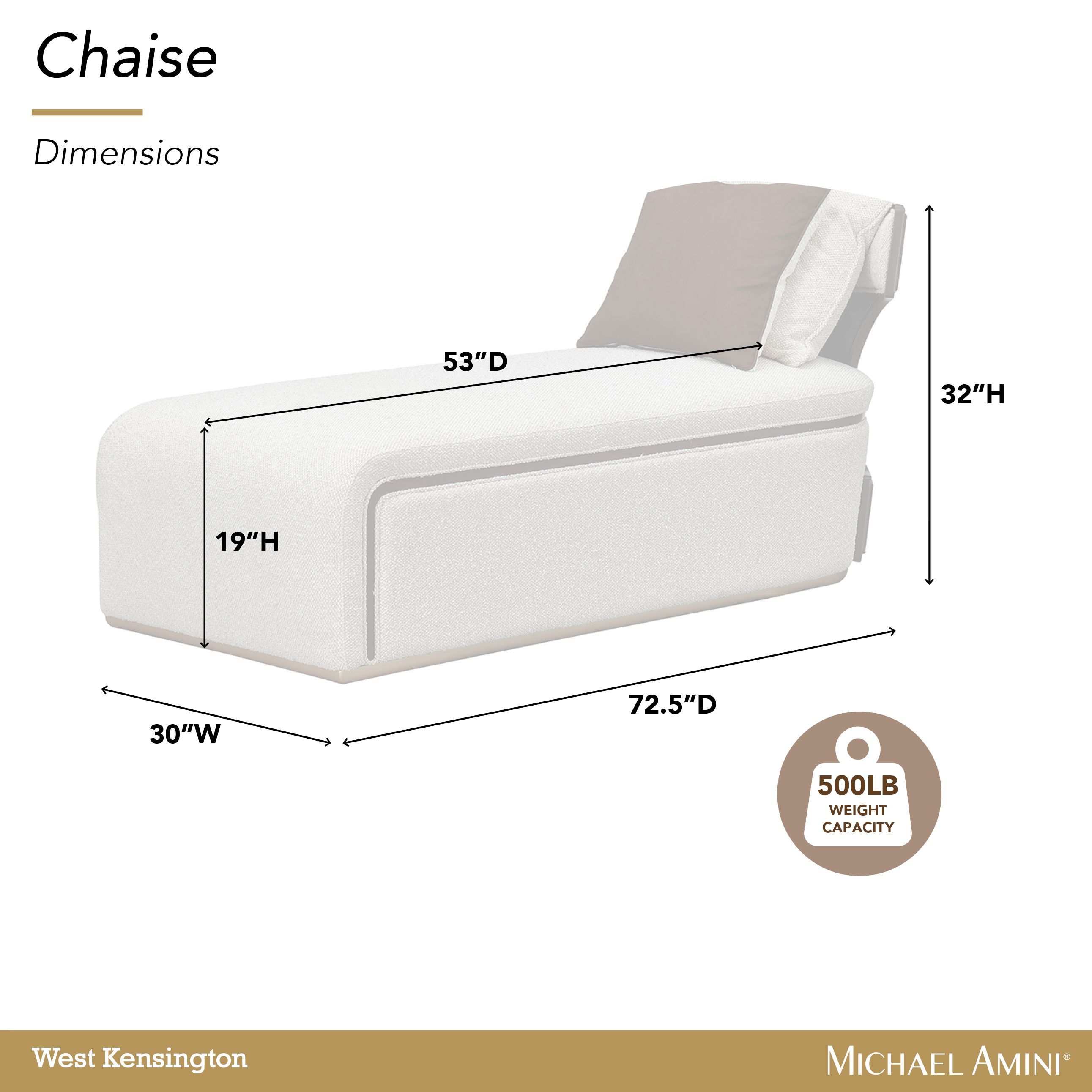 West Kensington Buff and Medium Espresso 73" Chaise