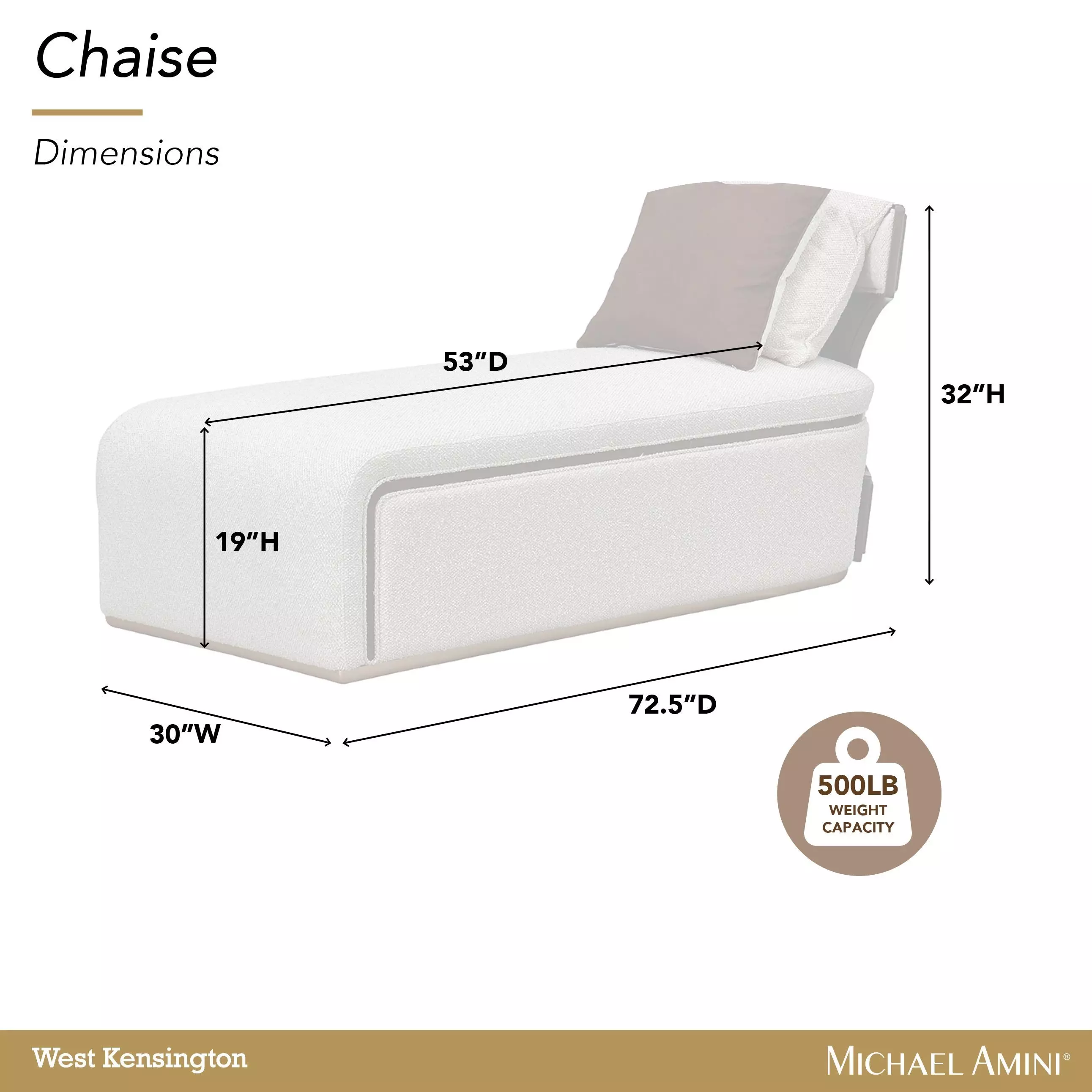 West Kensington Buff and Medium Espresso 36" Chaise