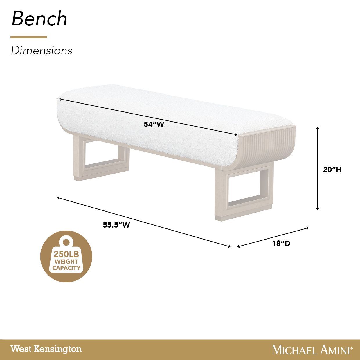 West Kensington Cream Puff and Sea Salt Caramel Bed Bench