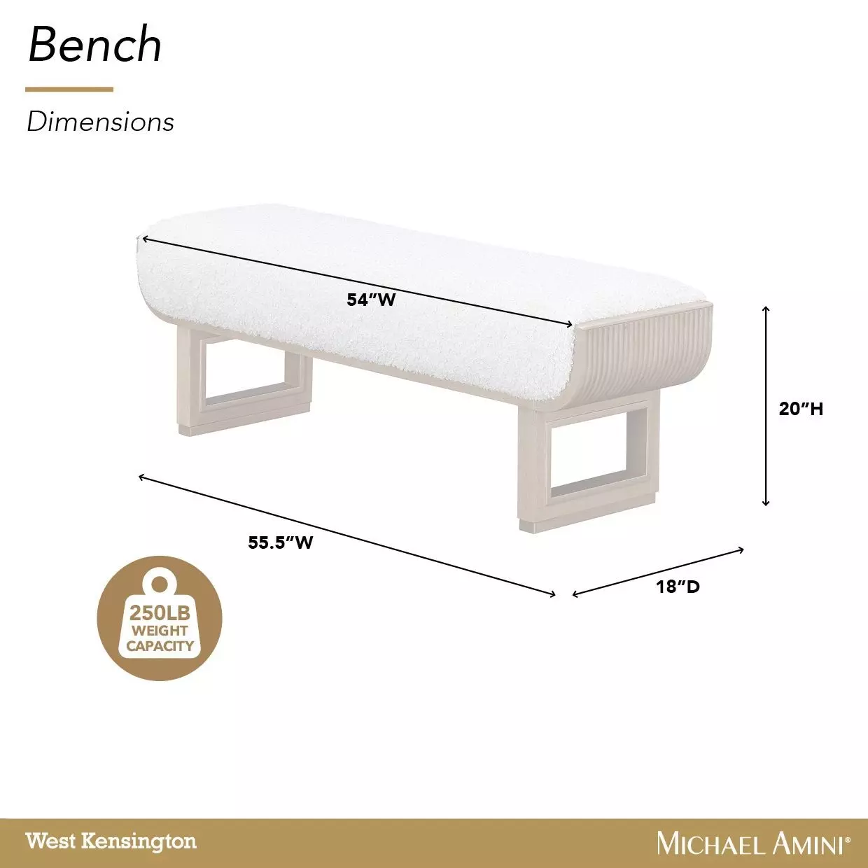 West Kensington Cream Puff and Sea Salt Caramel Bed Bench