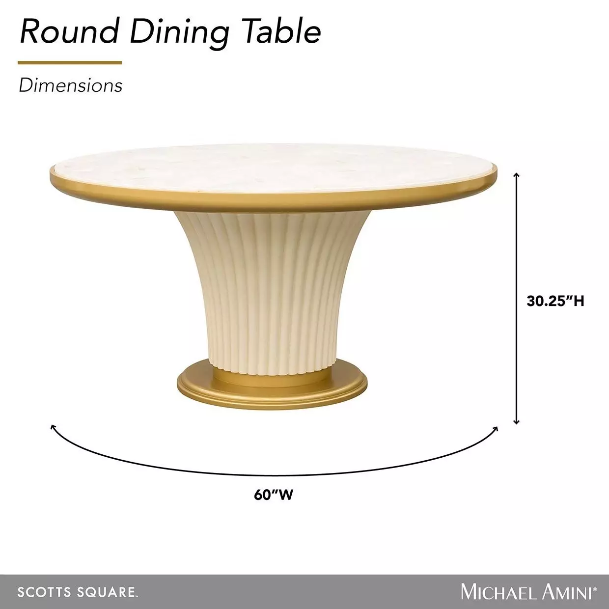 Scotts Square Light Champagne 60" Round Dining Table