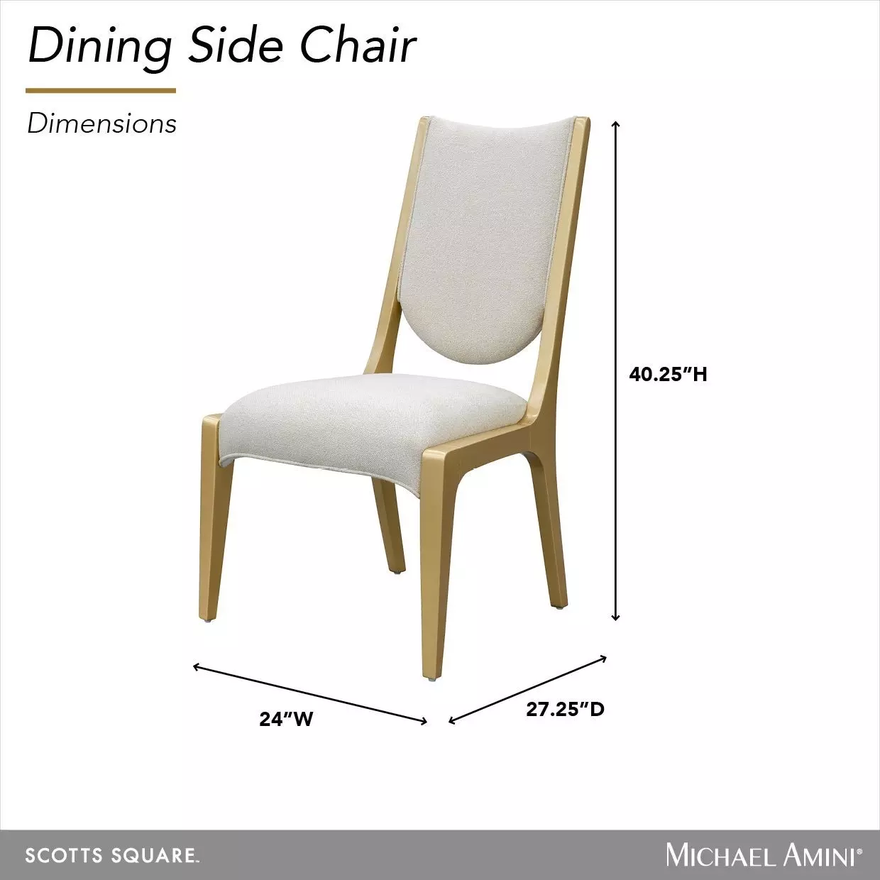 Scotts Square Cornsilk Upholstered Dining Side Chair Set of 2