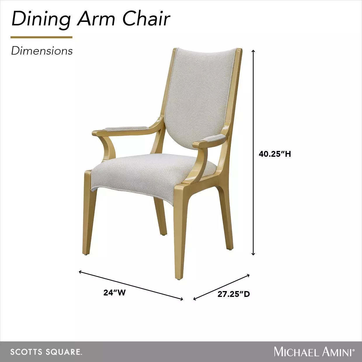 Scotts Square Cornsilk Upholstered Dining Arm Chair