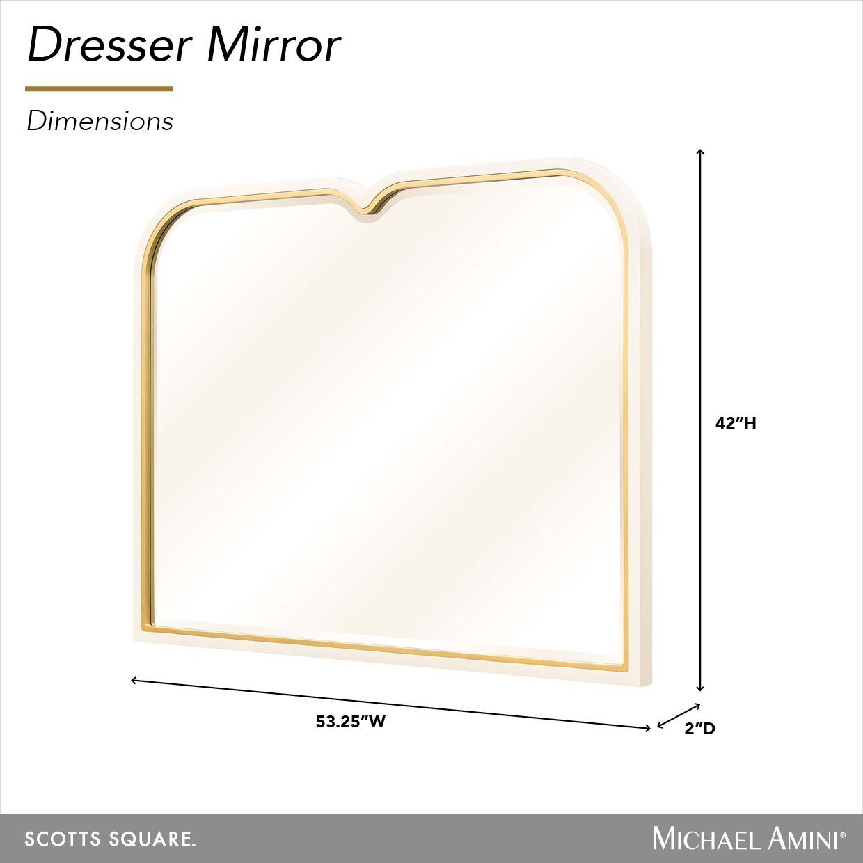 Scotts Square Light Champagne Rectangular Wall Mirror