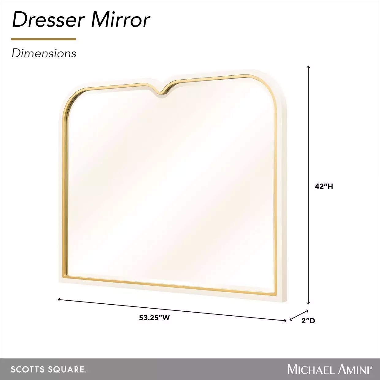 Scotts Square Light Champagne Rectangular Wall Mirror