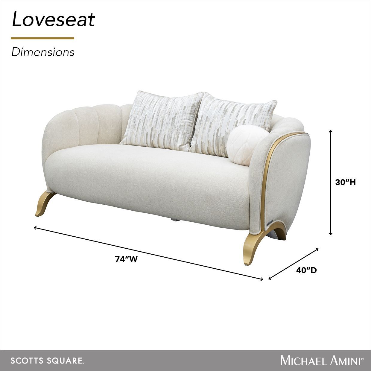 Scotts Square Cornsilk 74" Loveseat