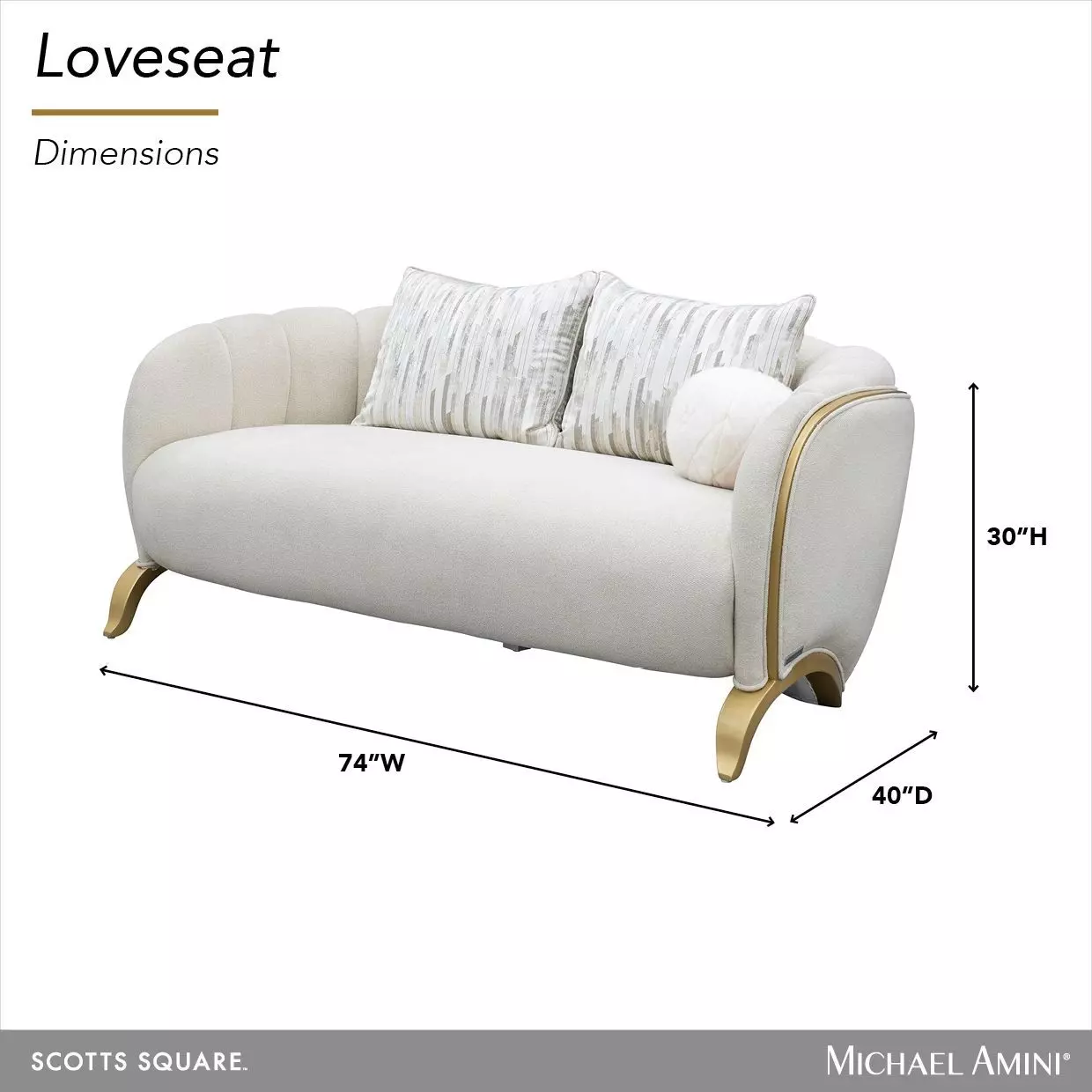 Scotts Square Cornsilk 74" Loveseat