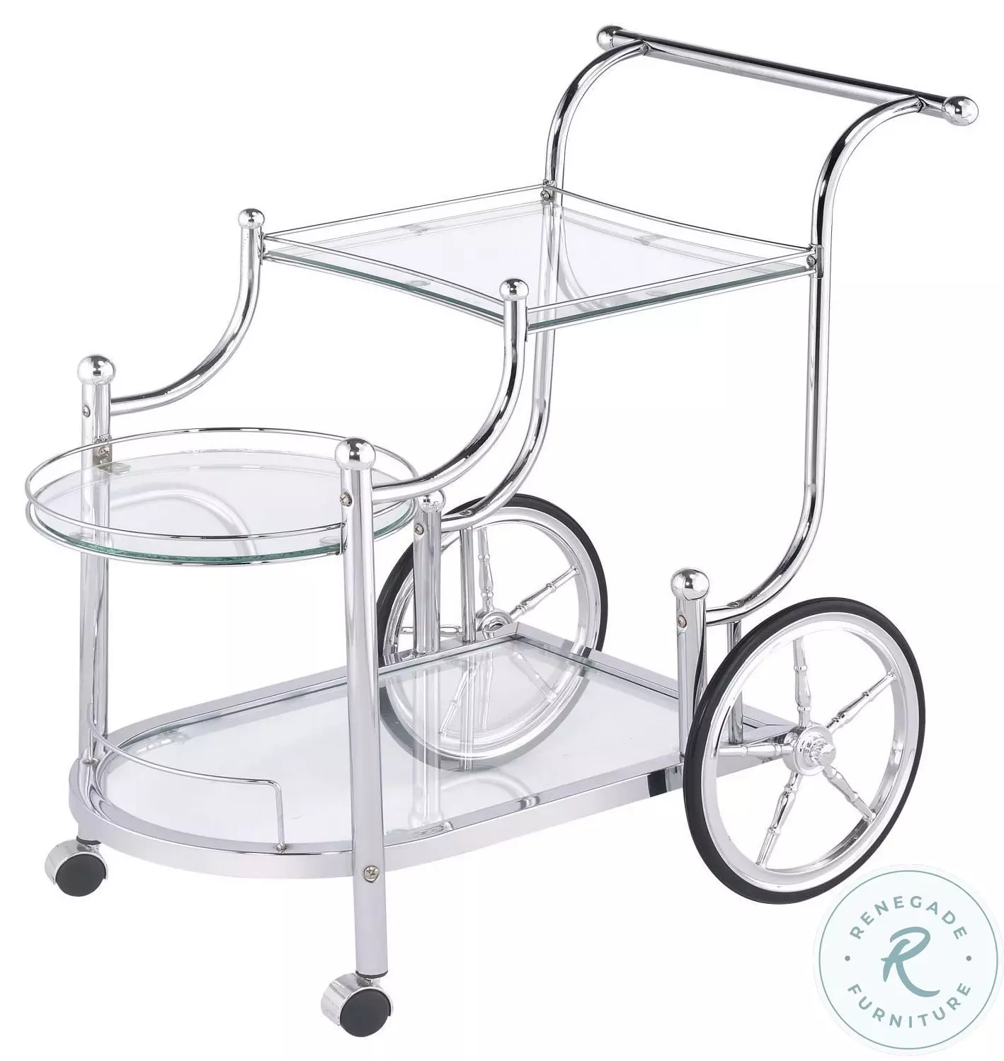Sarandon Chrome And Clear Serving Cart From Home Gallery Stores 