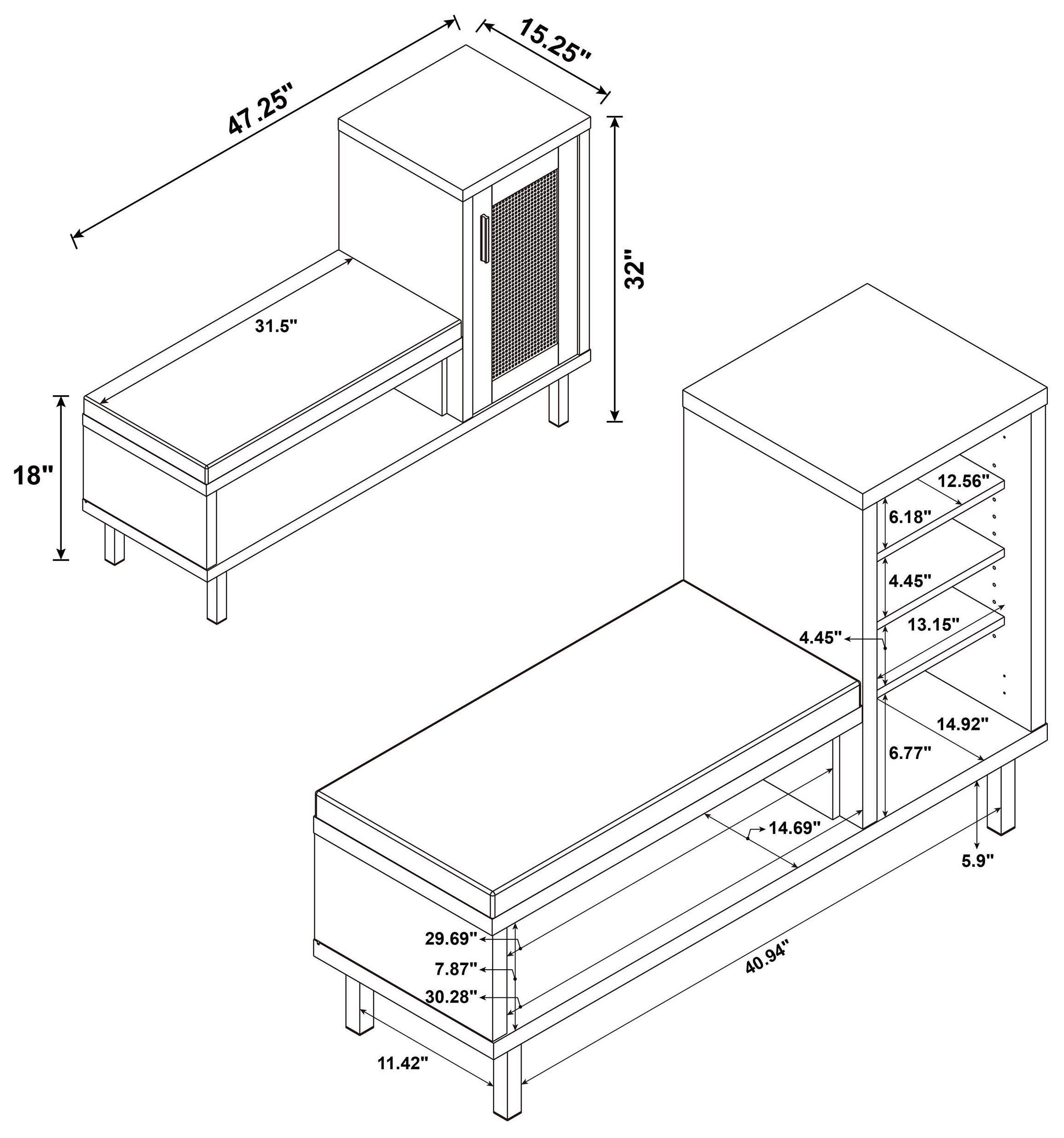 Teller Natural Oak Entryway Shoe Storage Bench